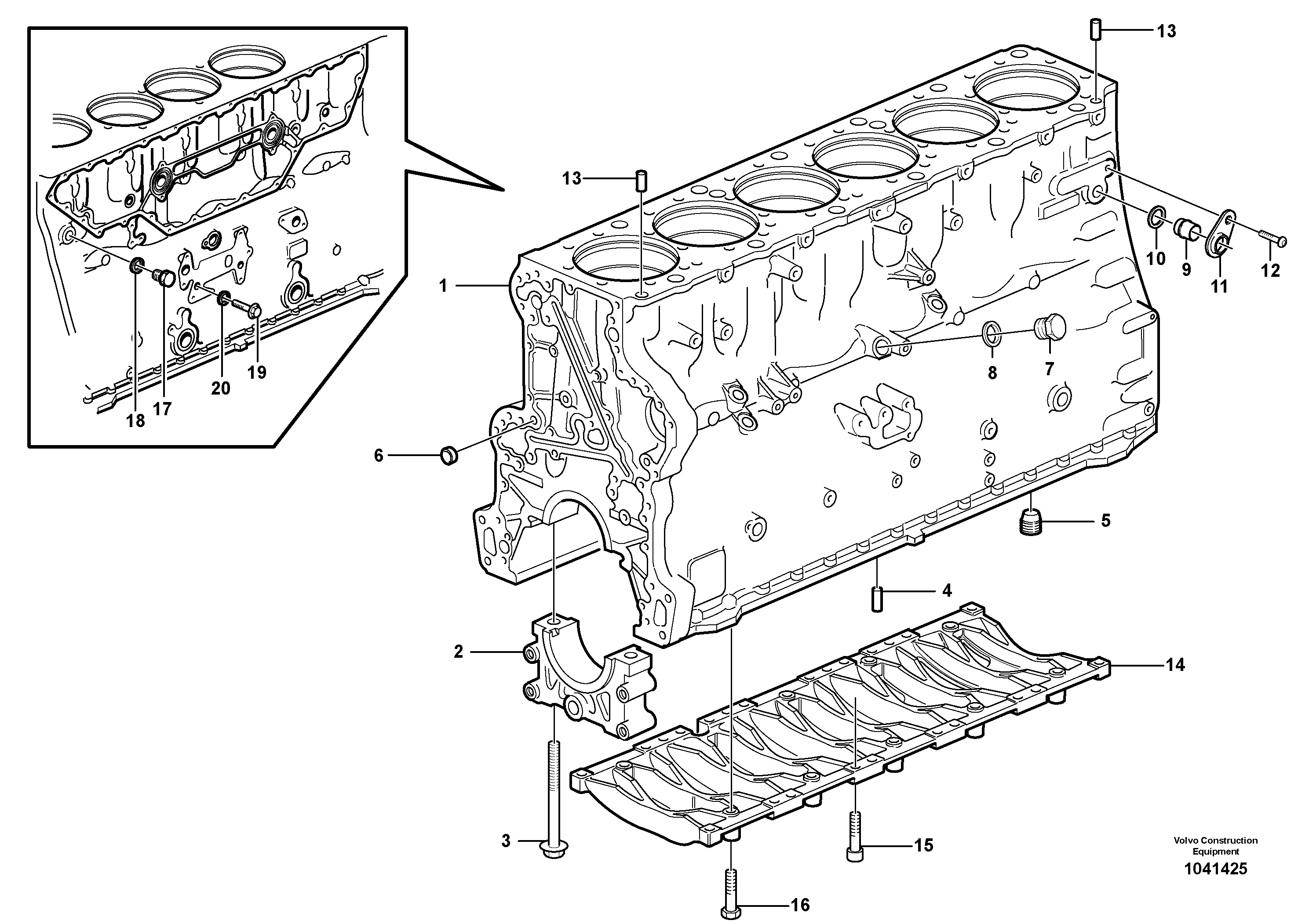 Схема запчастей Volvo EC460B - 32225 Блок цилиндров EC460B PRIME S/N 15001-/85001-