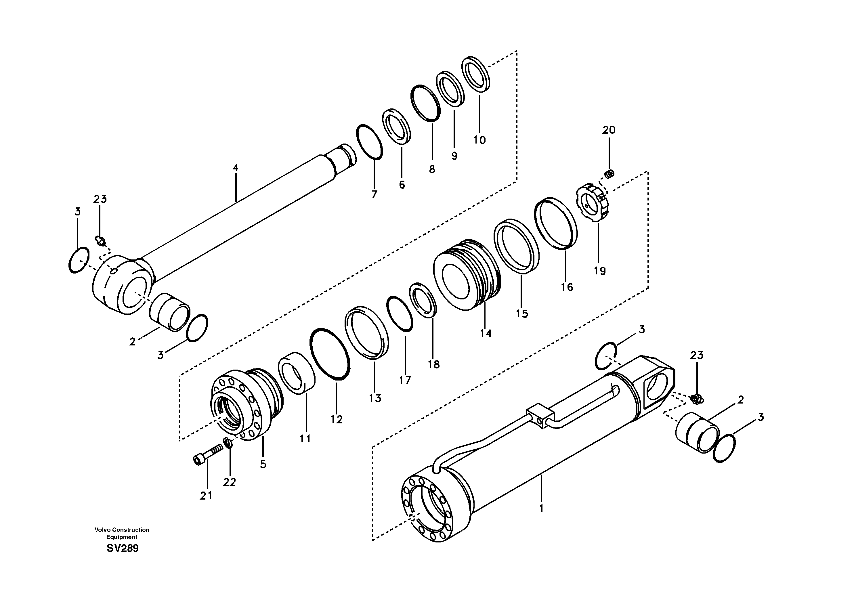 Схема запчастей Volvo EC460B - 56917 Hydraulic cylinder, Removal Counterweight EC460B