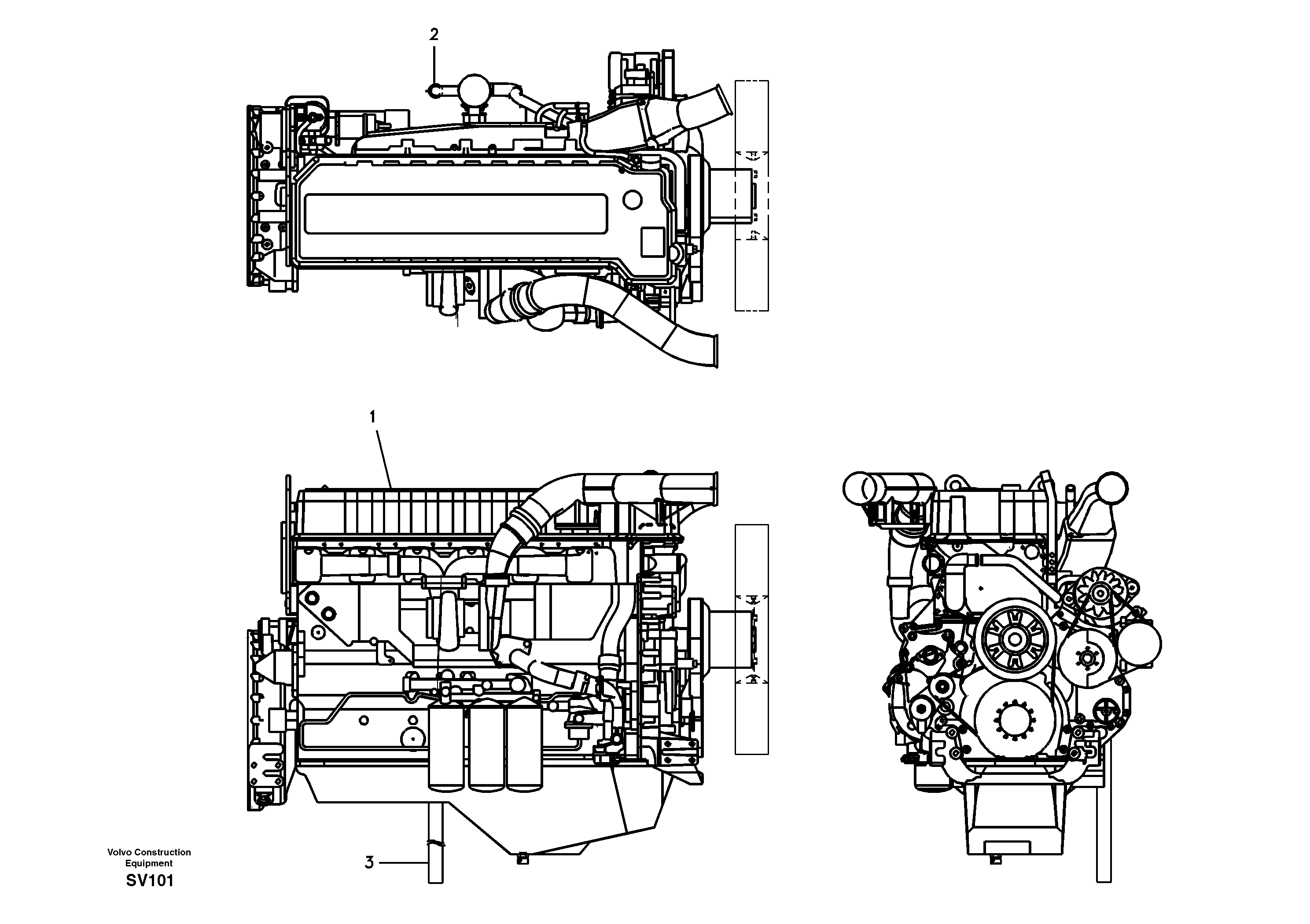 Схема запчастей Volvo EC460B - 101885 Двигатель в сборе EC460B