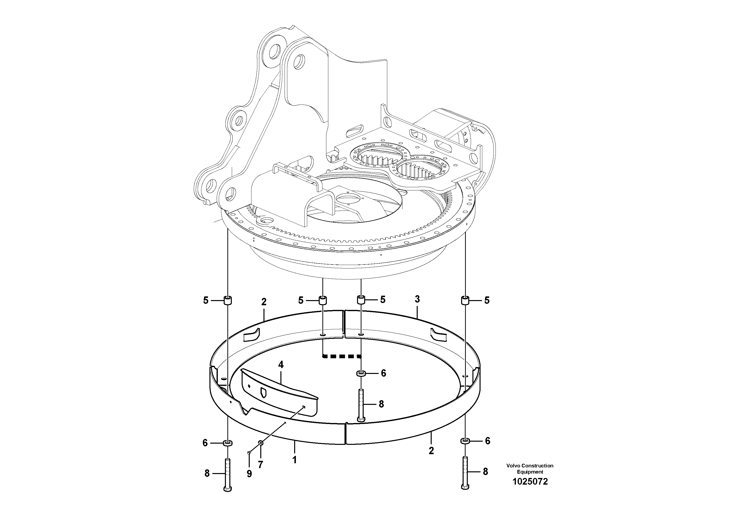 Схема запчастей Volvo EC460B - 55410 Swing system EC460B SER NO INT 11515- EU&NA 80001-