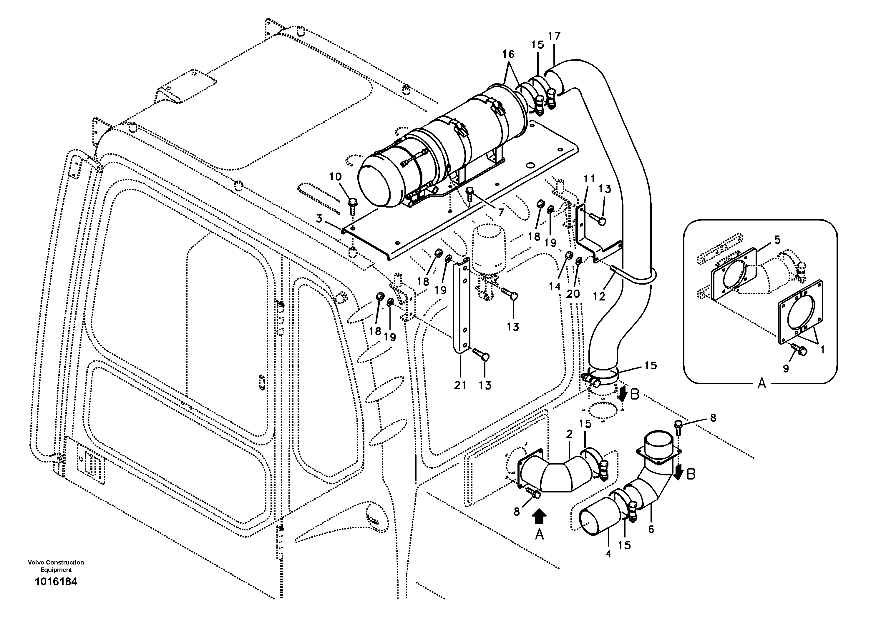 Схема запчастей Volvo EC460B - 25947 Air filter, mounting EC460B