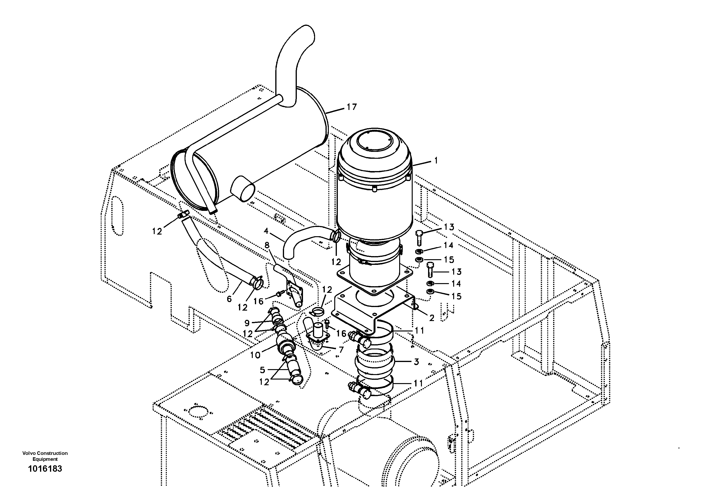 Схема запчастей Volvo EC460B - 8091 Inlet system, pre-cleaner EC460B