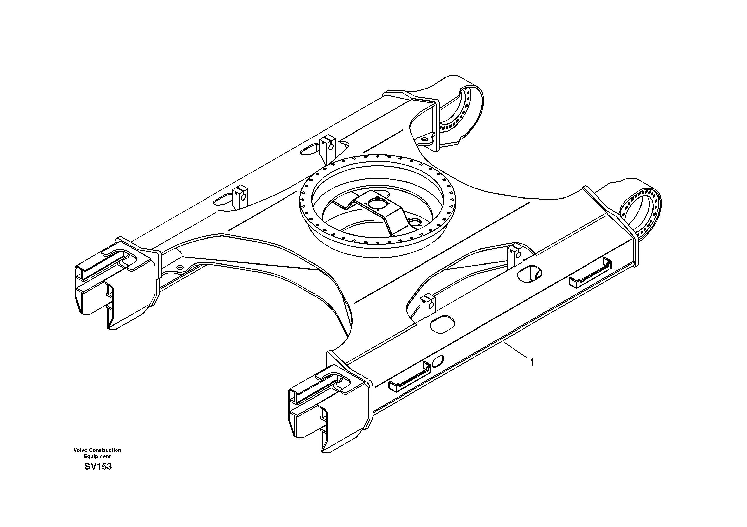 Схема запчастей Volvo EC460B - 9430 Рама экскаватора (ходовой части, шасси) EC460B SER NO INT 11515- EU&NA 80001-