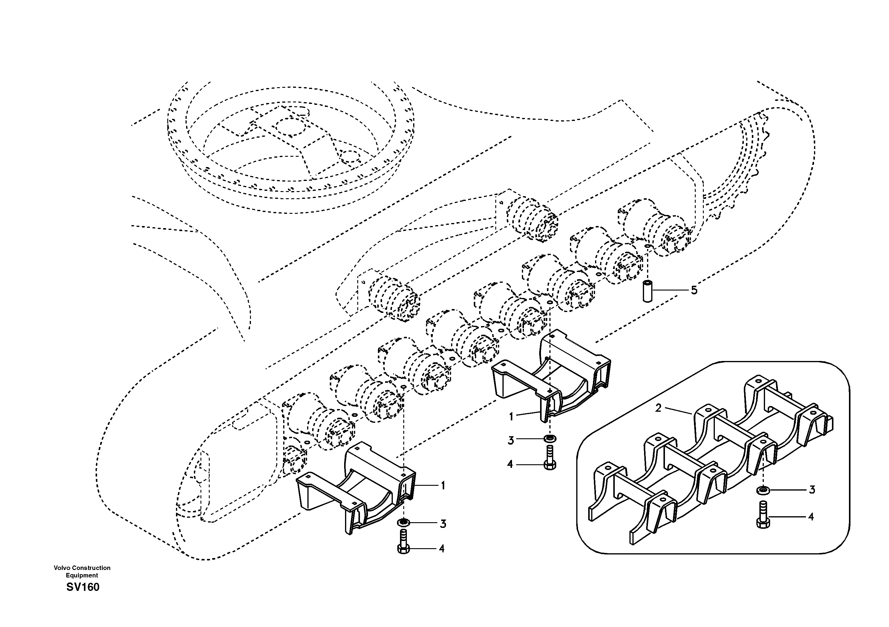 Схема запчастей Volvo EC460B - 9443 Undercarriage, track guards EC460B SER NO INT 11515- EU&NA 80001-