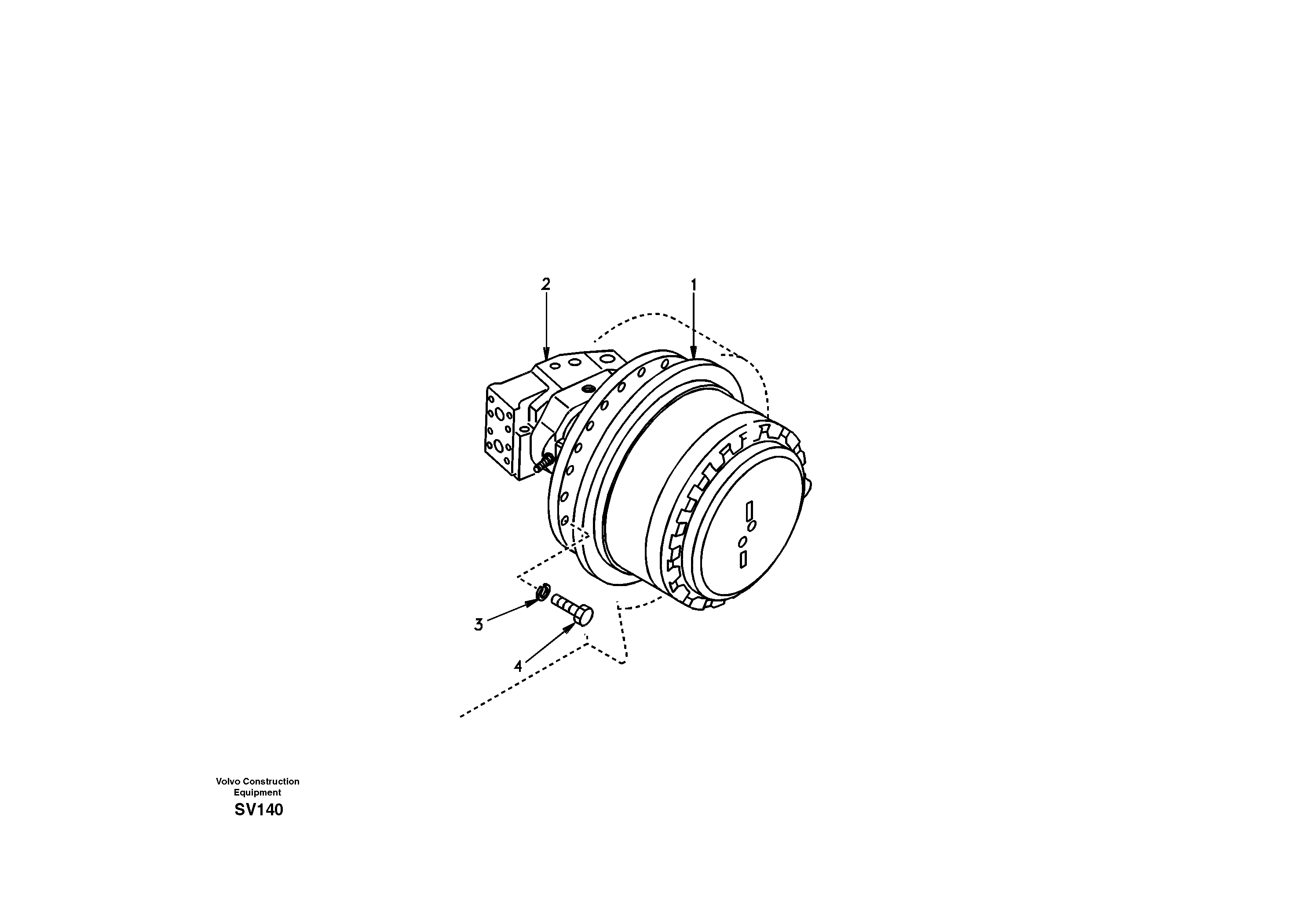 Схема запчастей Volvo EC460B - 98152 Travel motor with mounting parts EC460B