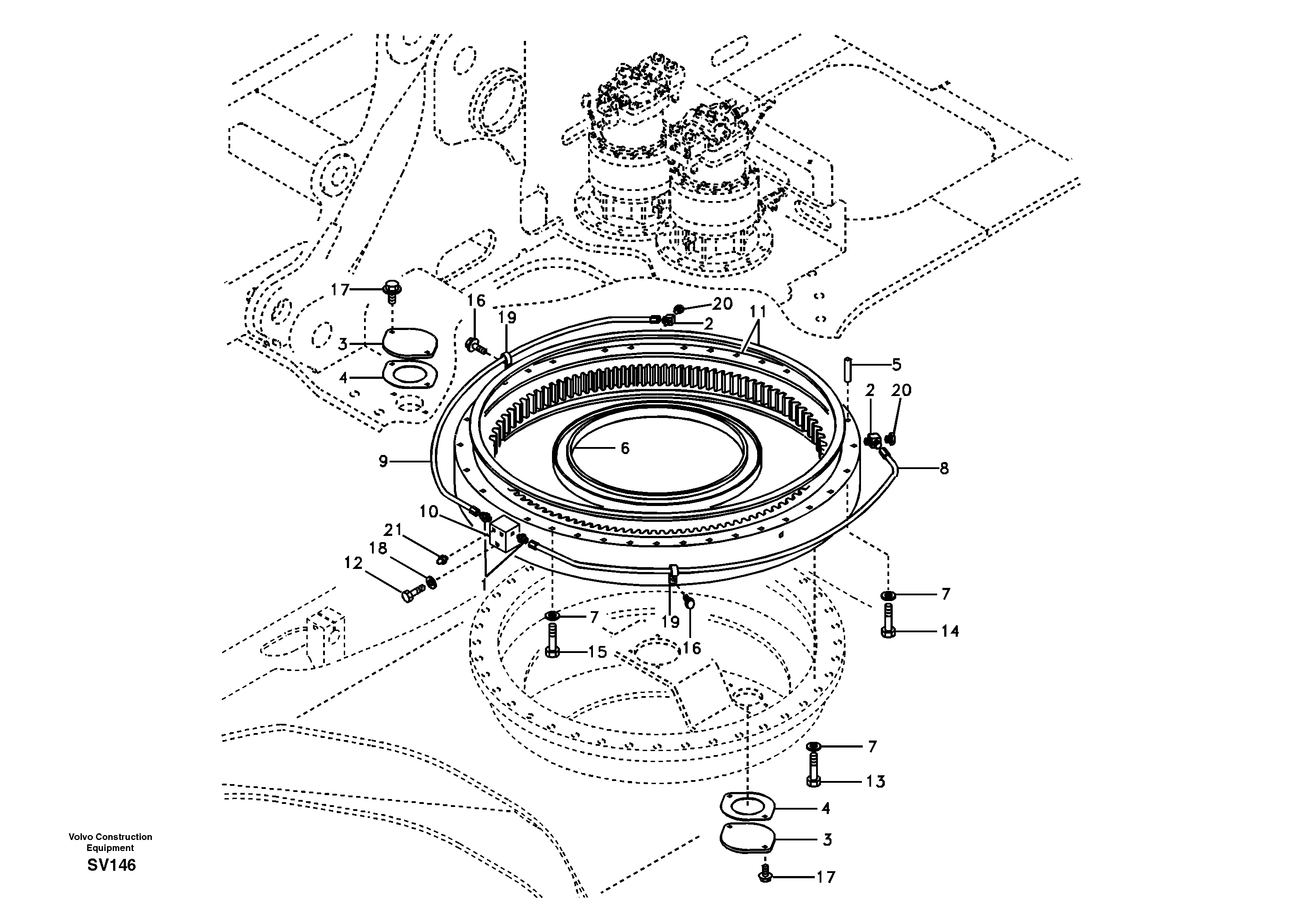 Схема запчастей Volvo EC460B - 64692 Swing system EC460B