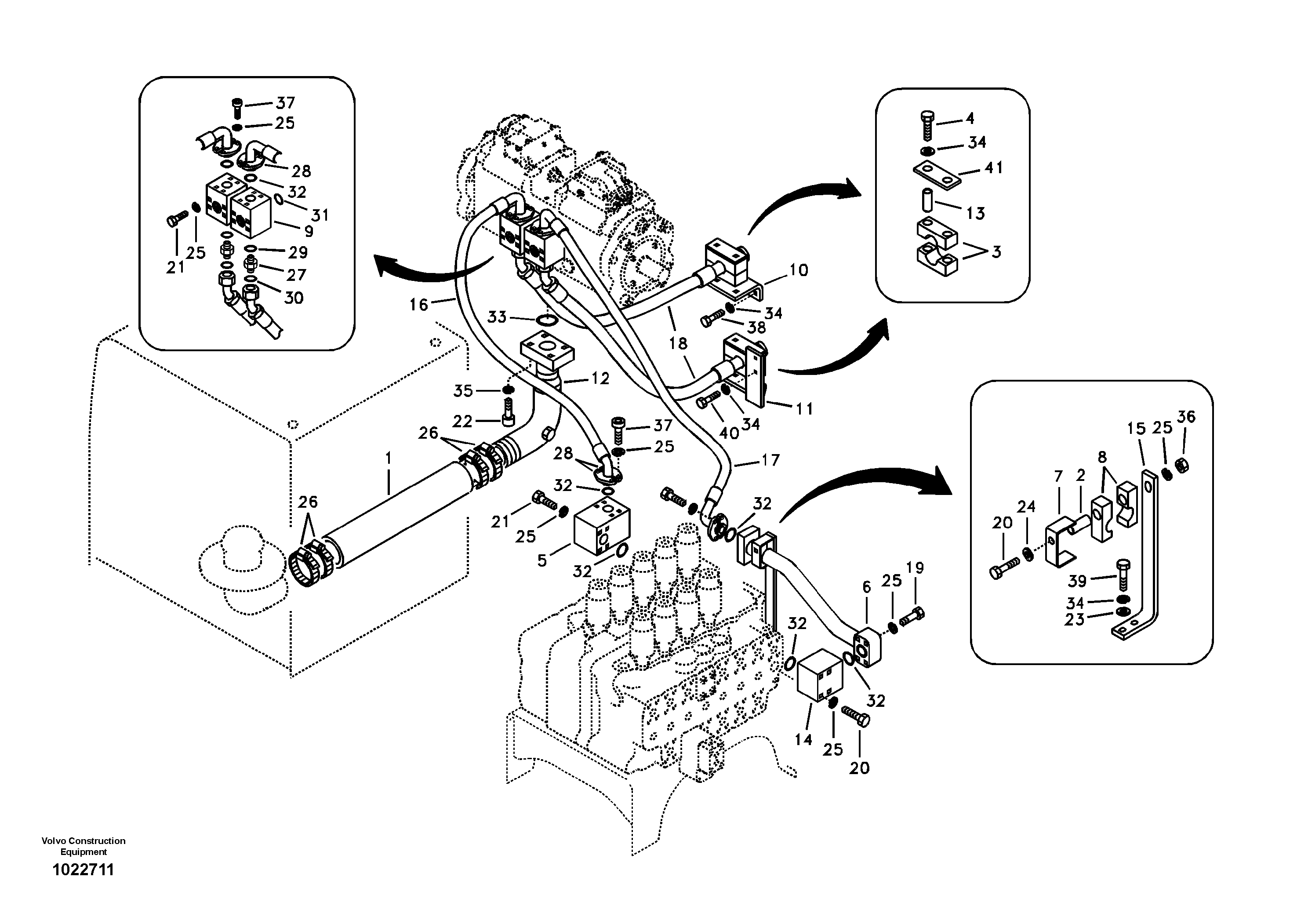 Схема запчастей Volvo EC460B - 78790 Hydraulic system, hydraulic pump pulse damper EC460B SER NO INT 11515- EU&NA 80001-