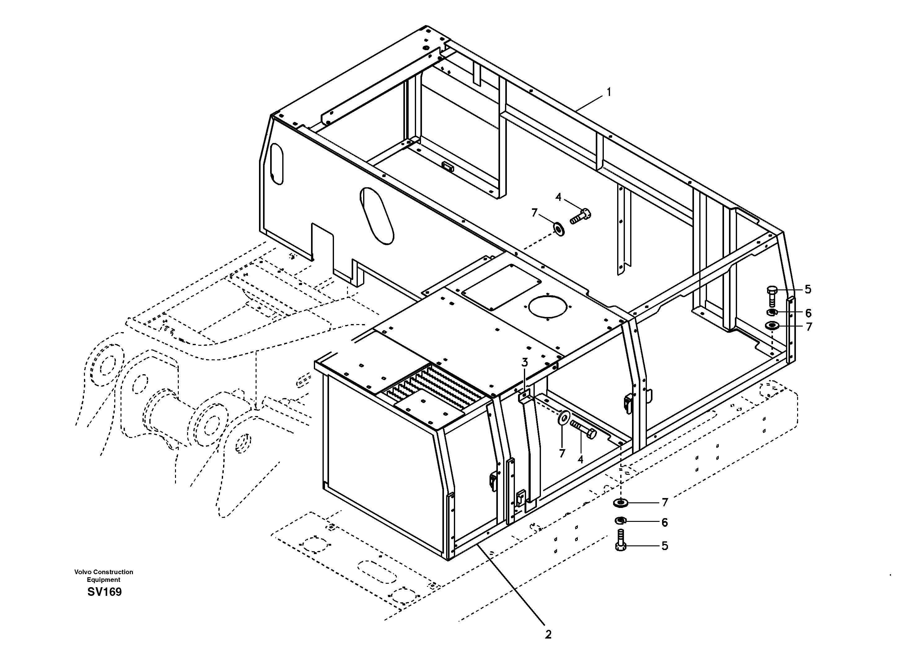 Схема запчастей Volvo EC460B - 10128 Cowl frame EC460B