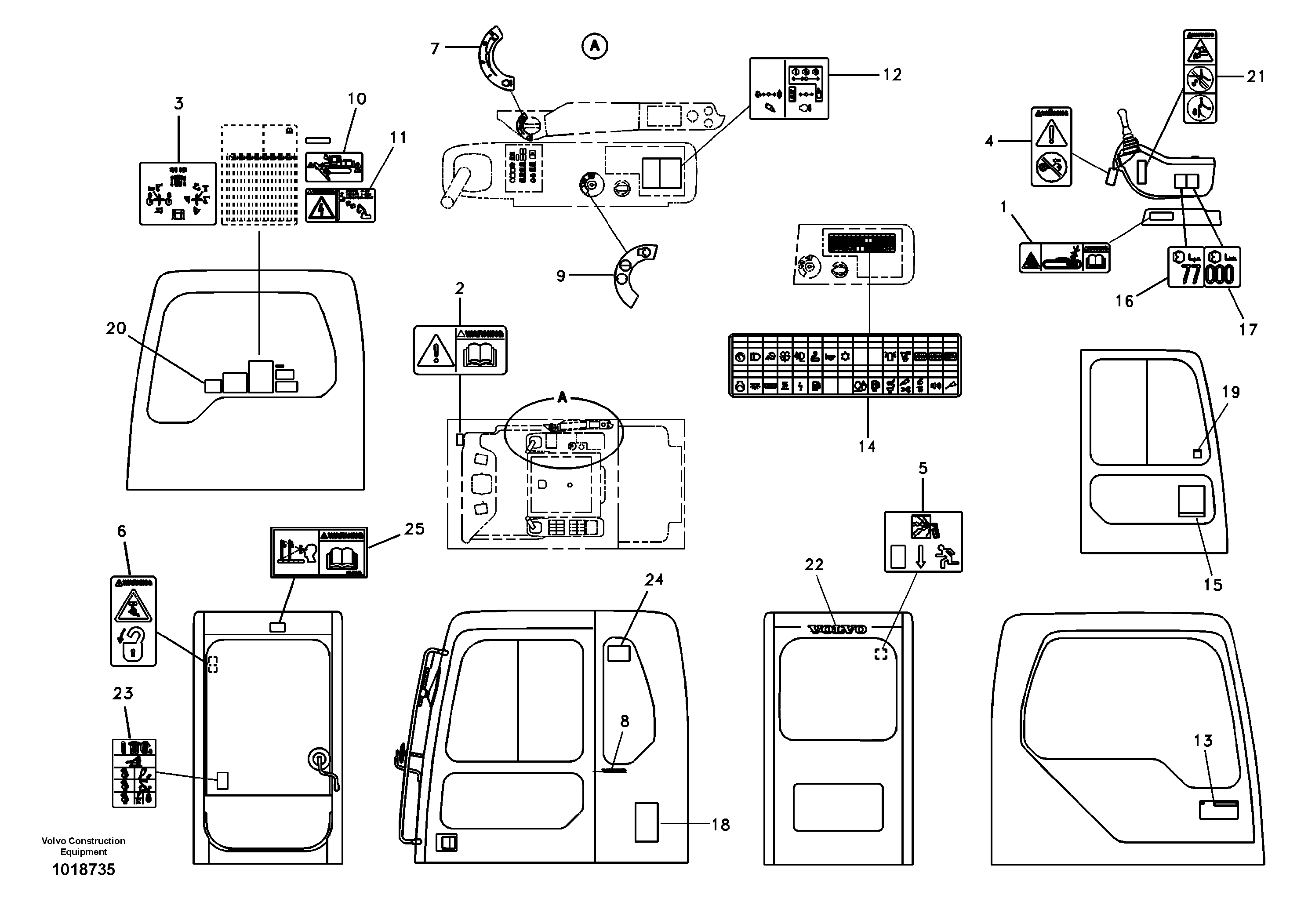 Схема запчастей Volvo EC460B - 106699 Decal, inner location EC460B