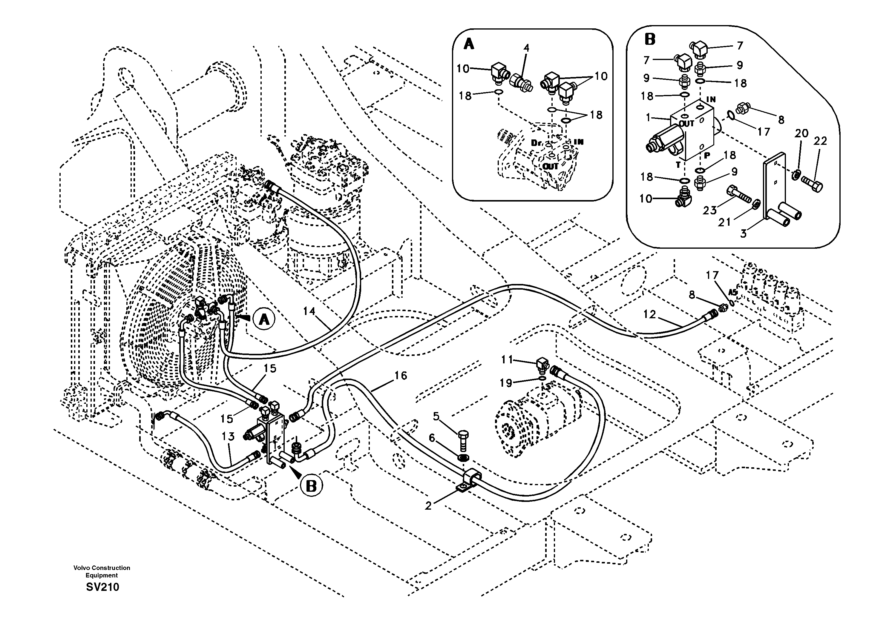 Схема запчастей Volvo EC460B - 61942 Гидравлика, система масляного охлаждения EC460B