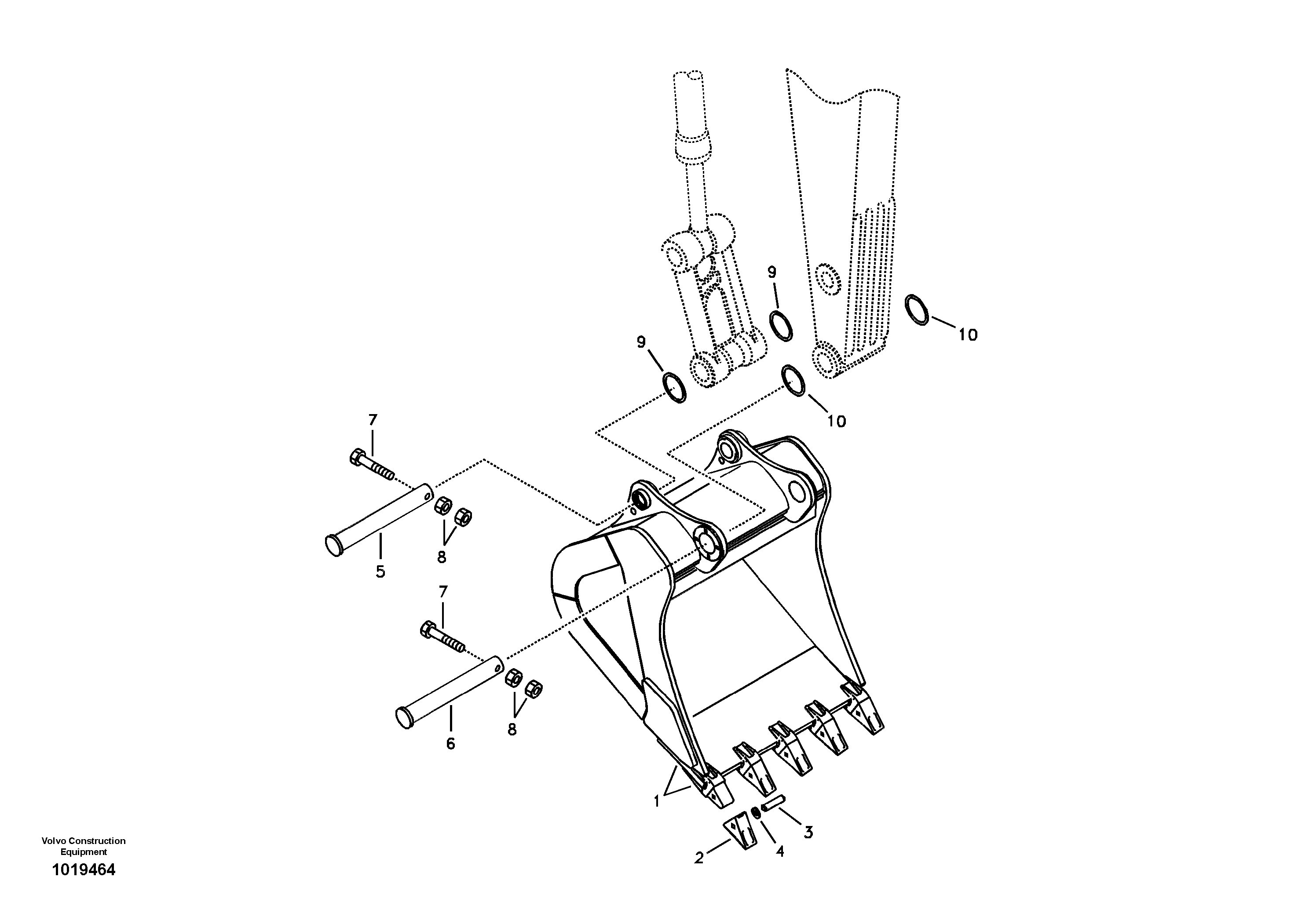 Схема запчастей Volvo EC460B - 32967 Ковш EC460B SER NO INT 11515- EU&NA 80001-