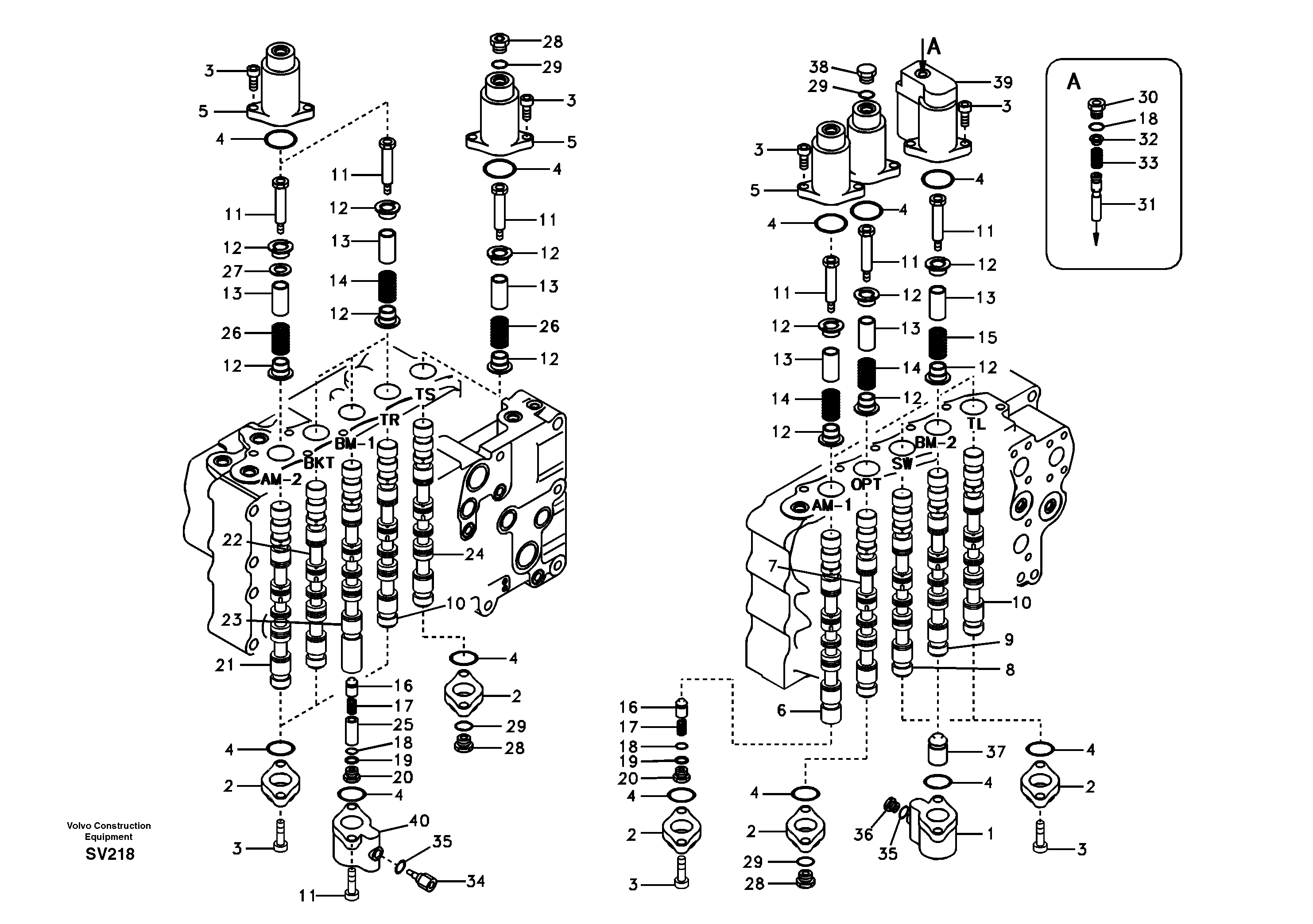 Схема запчастей Volvo EC460B - 71648 Main control valve, valve spool EC460B