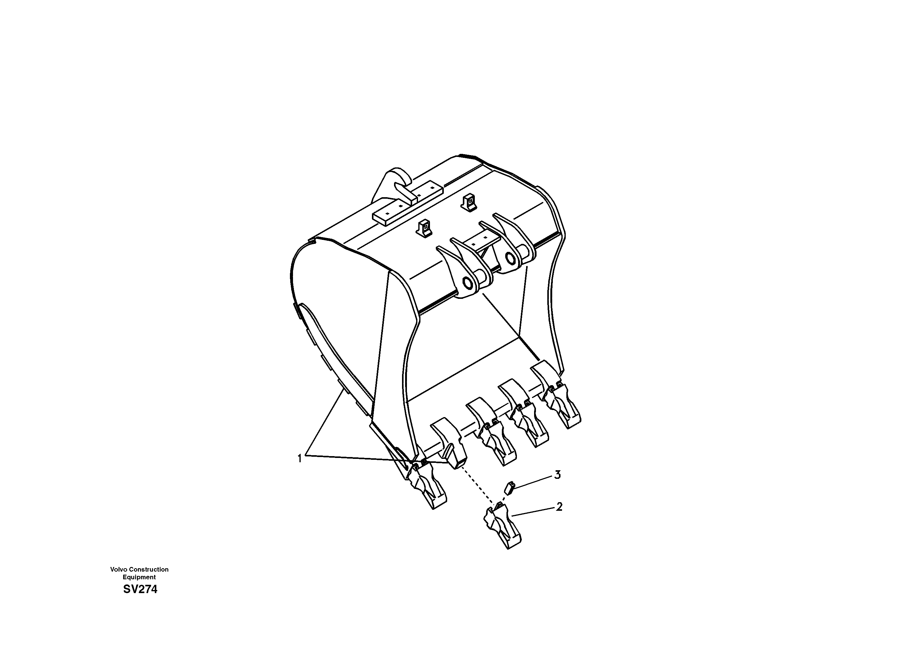Схема запчастей Volvo EC460B - 96805 Buckets for Quickfit EC460B SER NO INT 11515- EU&NA 80001-