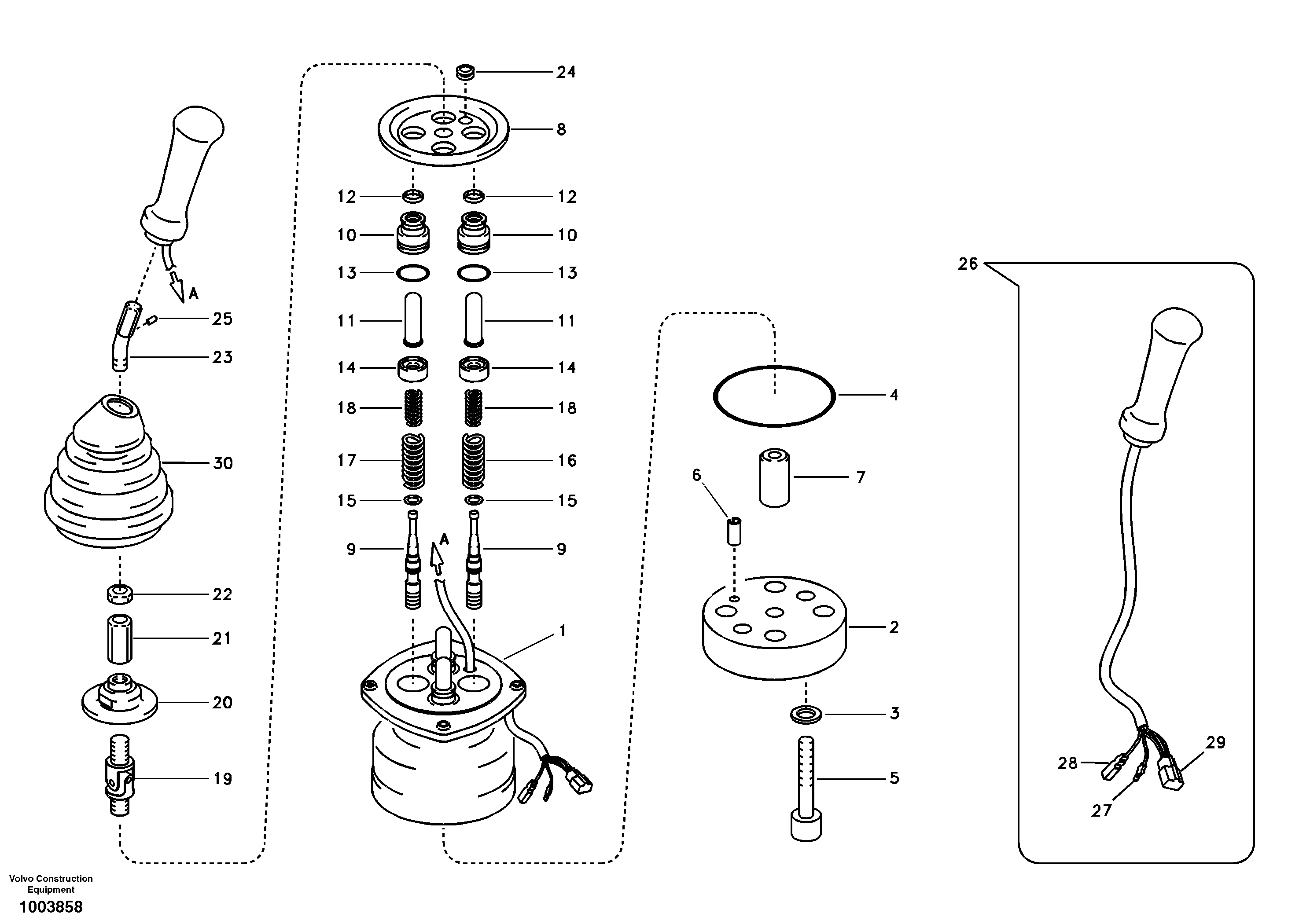 Схема запчастей Volvo EC460B - 41358 Servo system, remote control valve EC460B