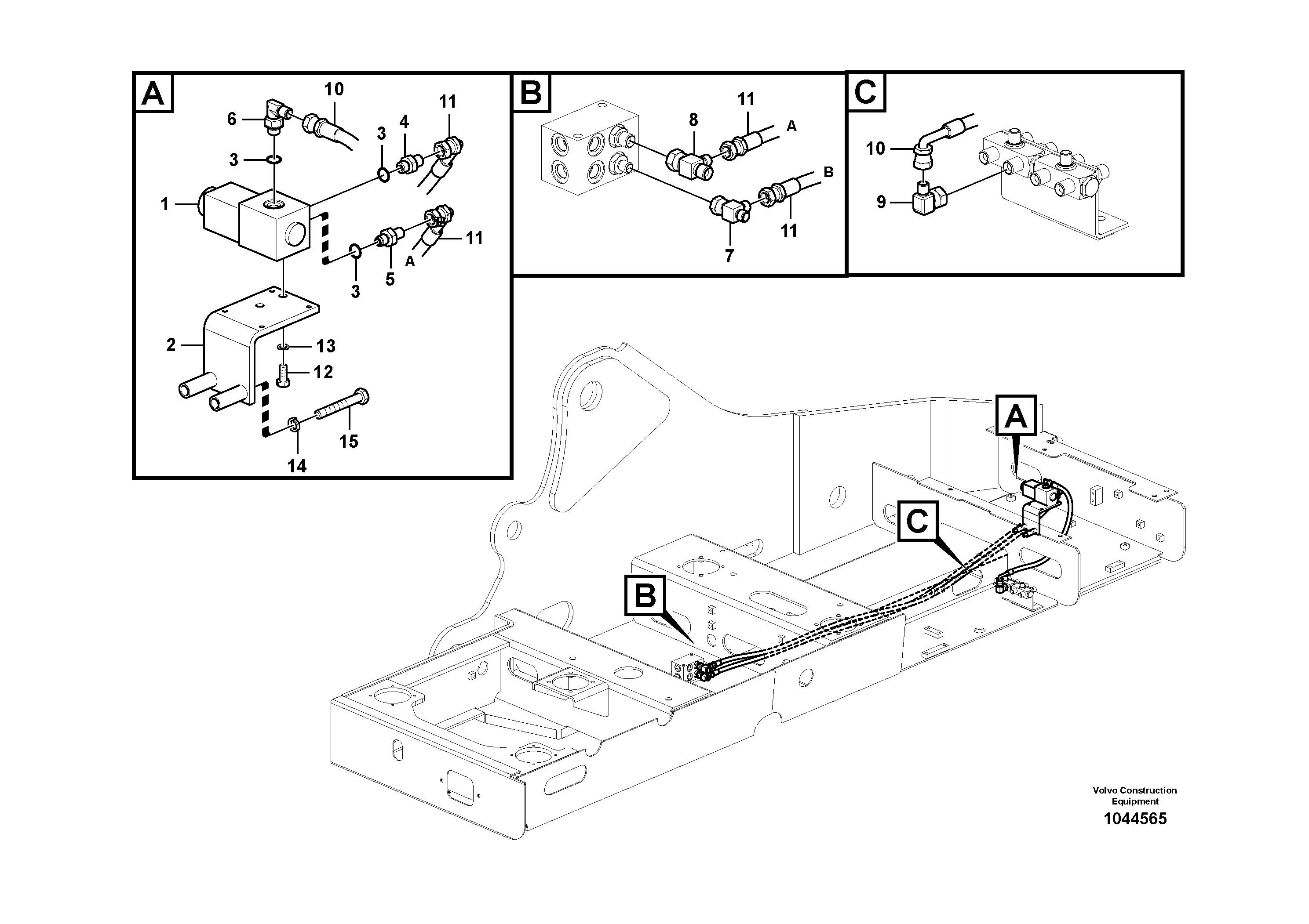 Схема запчастей Volvo EC460B - 49275 Servo system, hammer and shear EC460B PRIME S/N 15001-/85001-