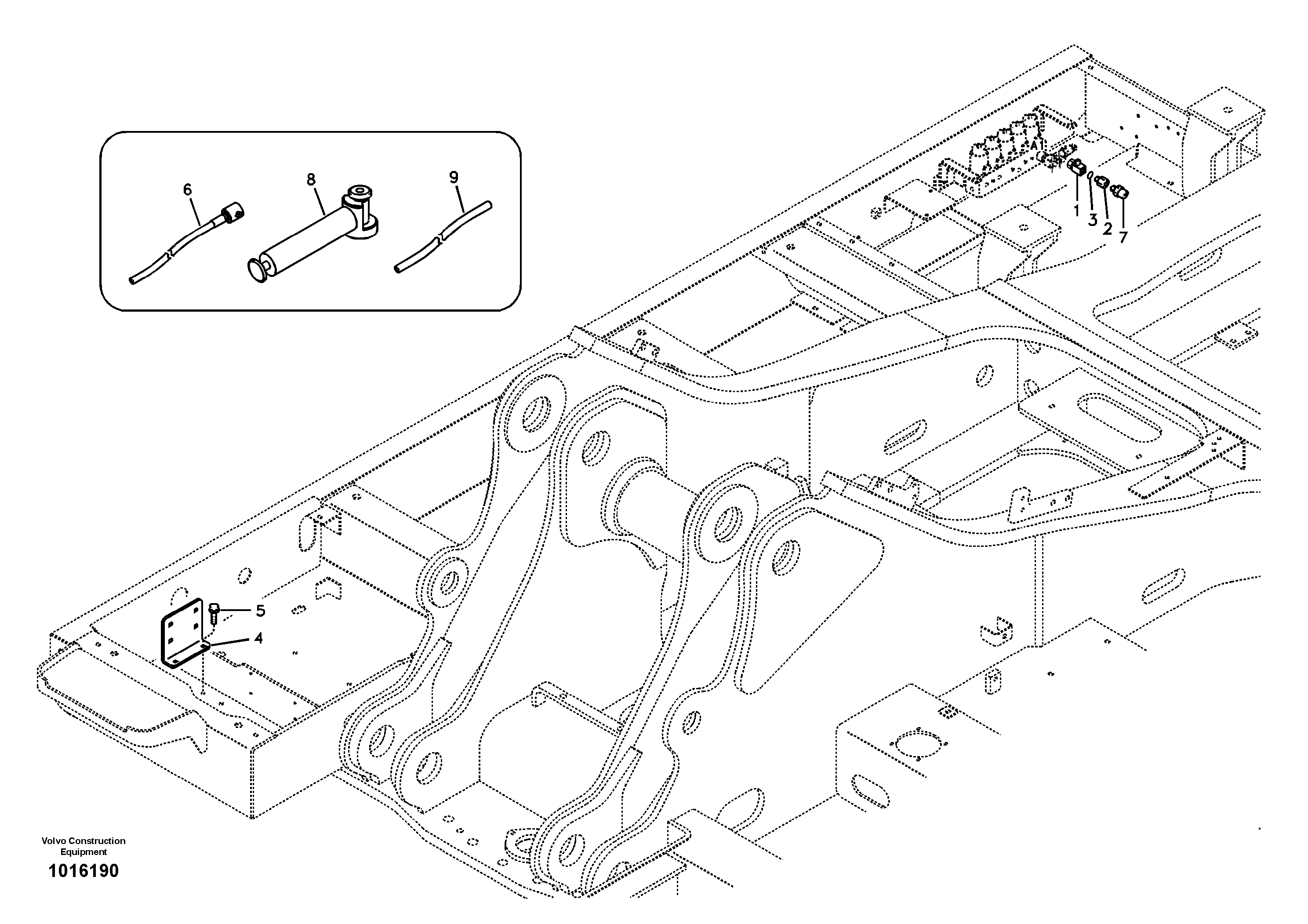 Схема запчастей Volvo EC460B - 92683 Servo system, pressure check connection EC460B