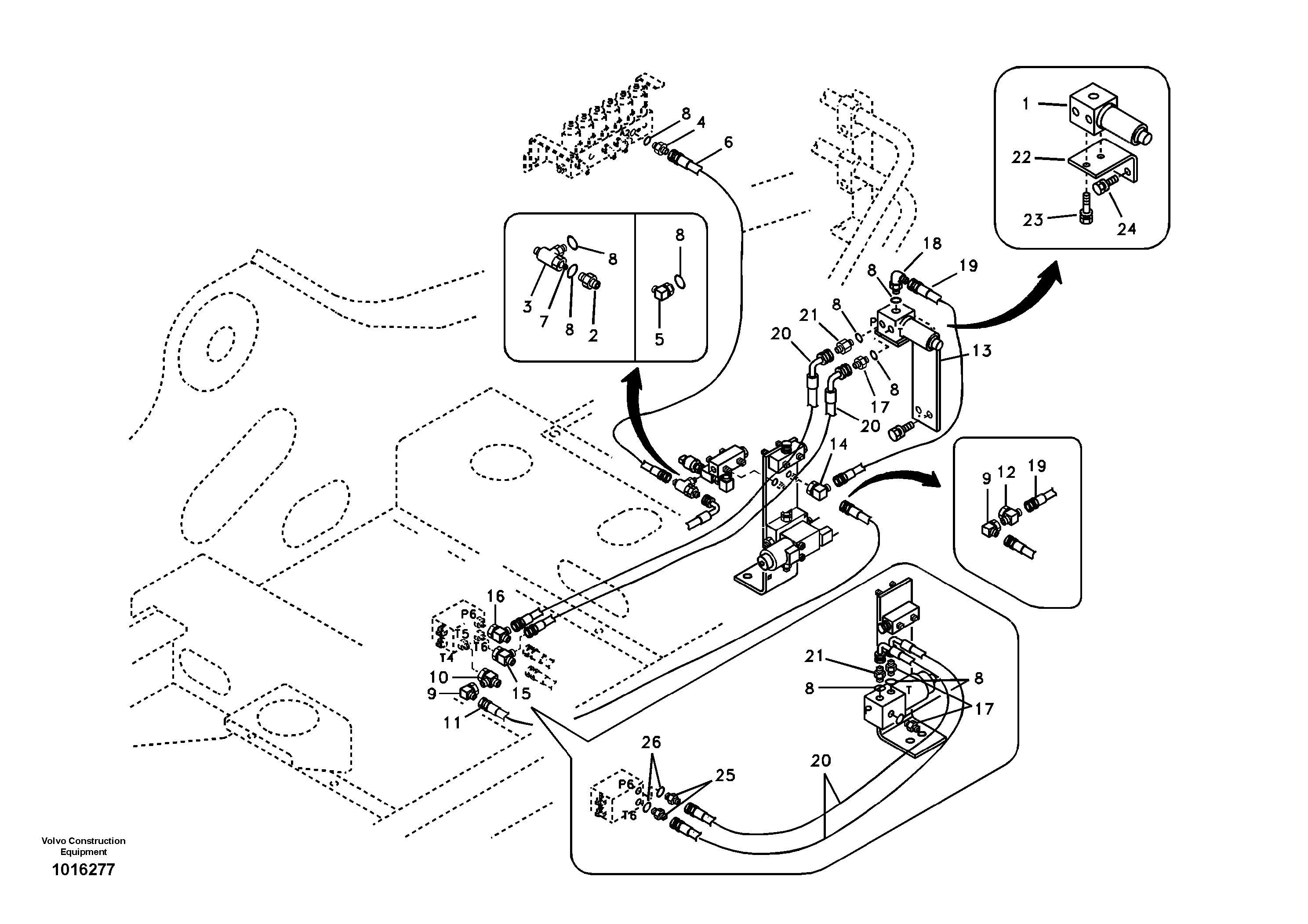 Схема запчастей Volvo EC460B - 96663 Servo system, hammer and shear EC460B