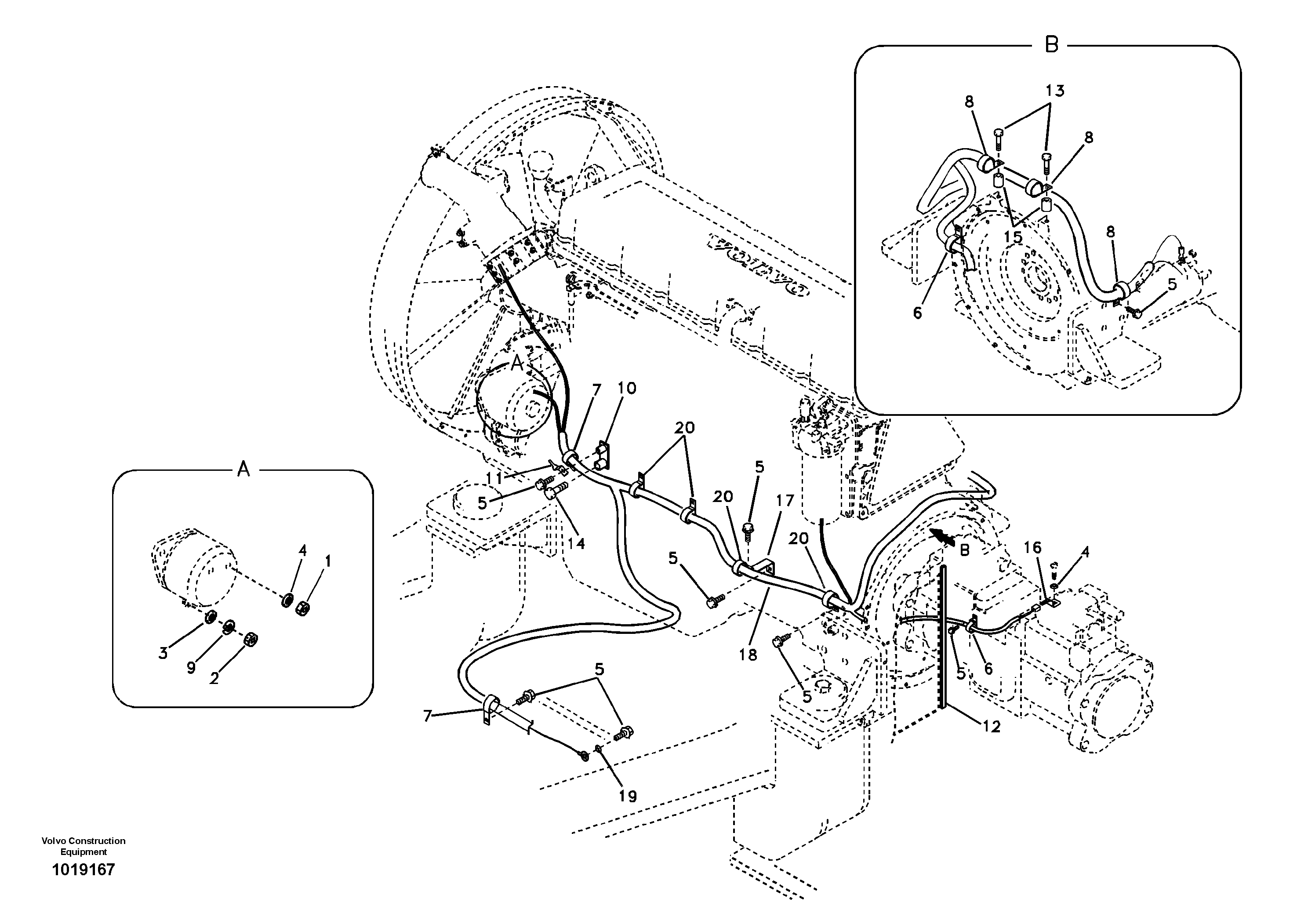 Схема запчастей Volvo EC700B - 25632 Cable harness, engine EC700B