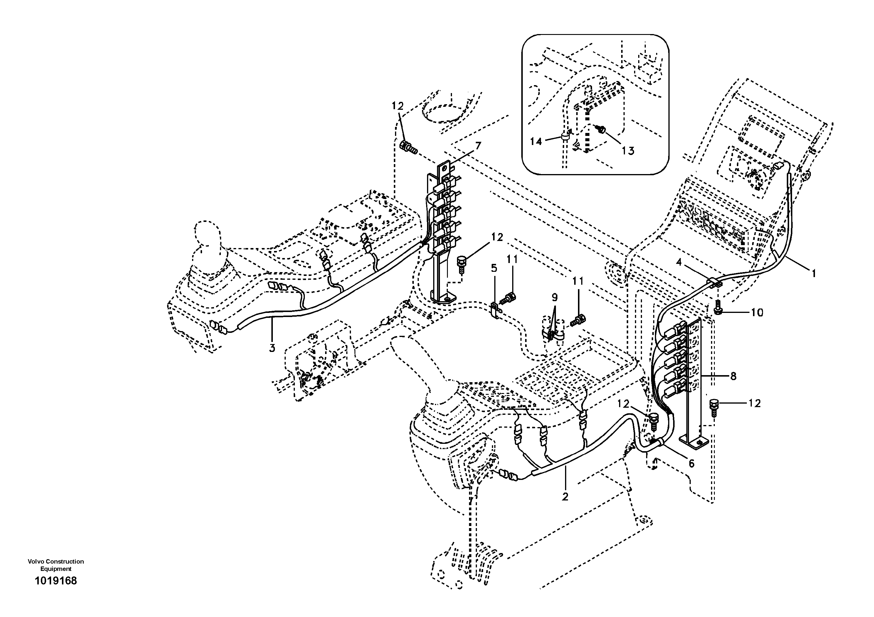 Схема запчастей Volvo EC700B - 96212 Cable and wire harness, instrument panel EC700B