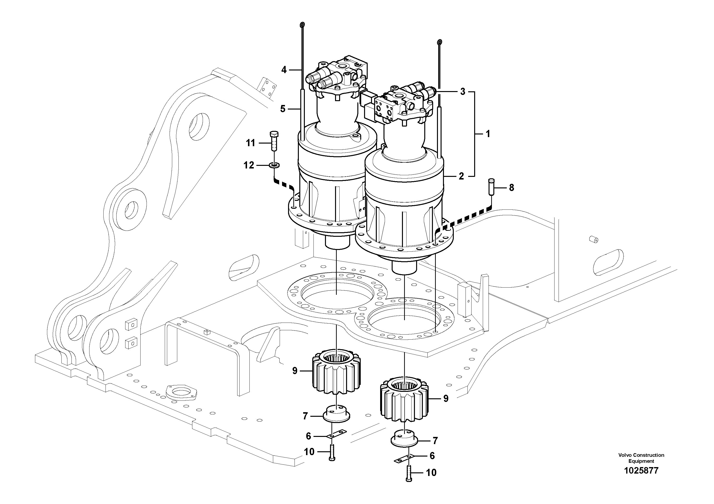 Схема запчастей Volvo EC700B - 68487 Swing motor with mounting parts EC700B