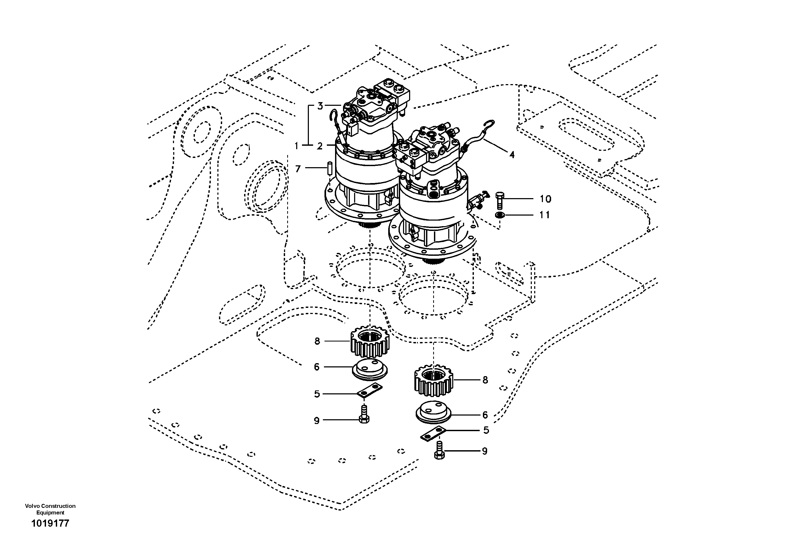 Схема запчастей Volvo EC700B - 79449 Swing motor with mounting parts EC700B