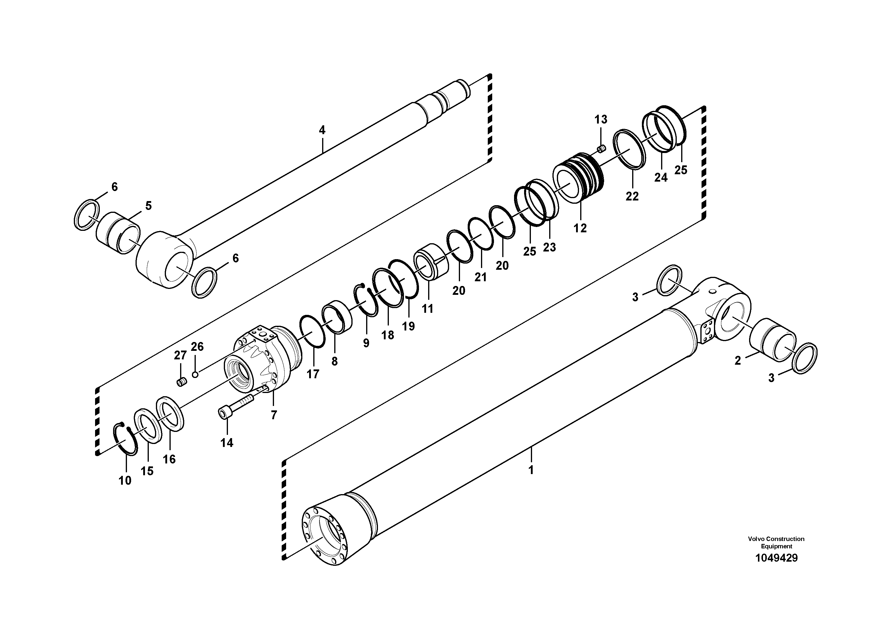 Схема запчастей Volvo EC700B - 31853 Цилиндр ковша EC700BHR HIGH REACH DEMOLITION