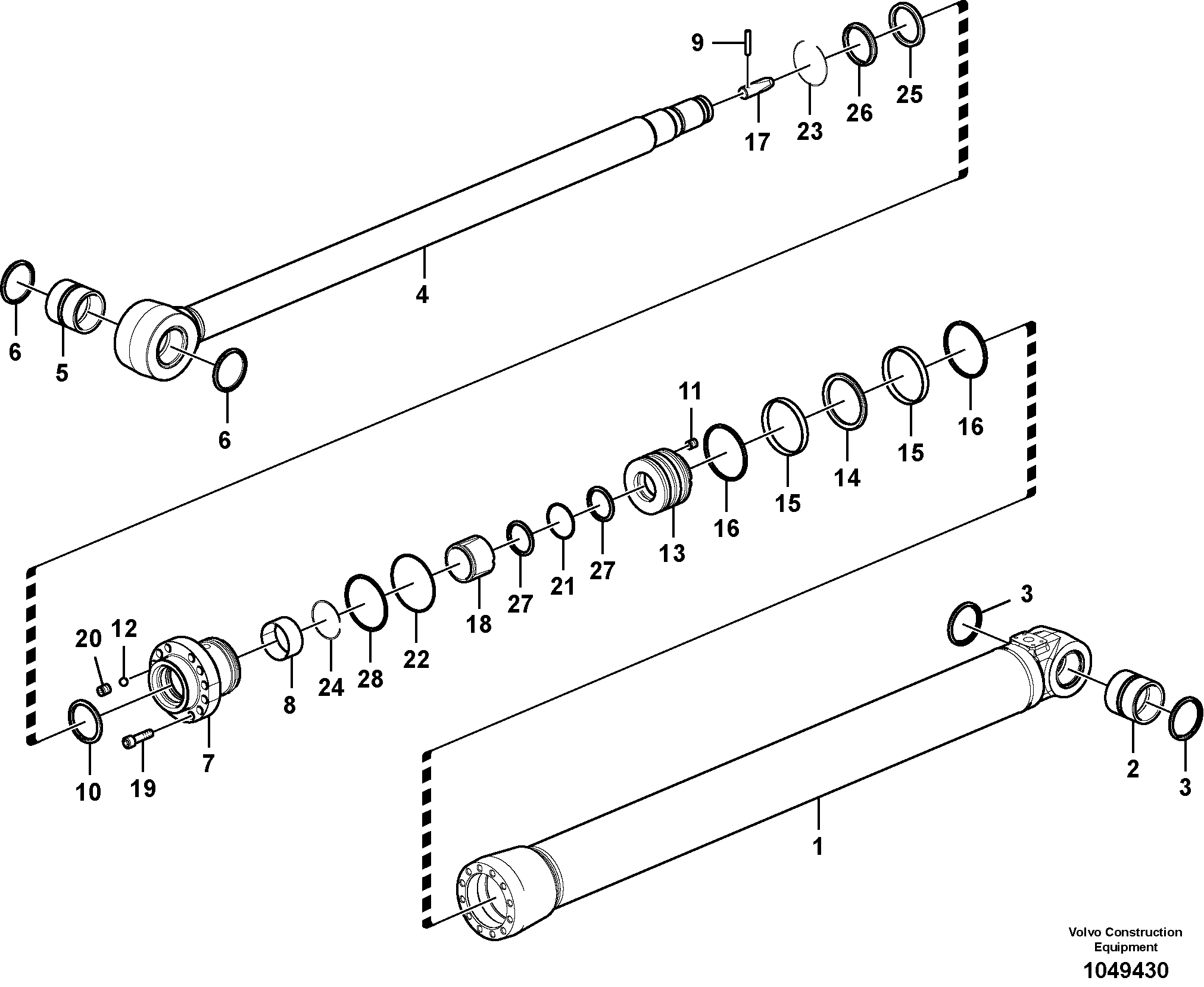 Схема запчастей Volvo EC700B - 43730 Dipper arm cylinder EC700BHR HIGH REACH DEMOLITION