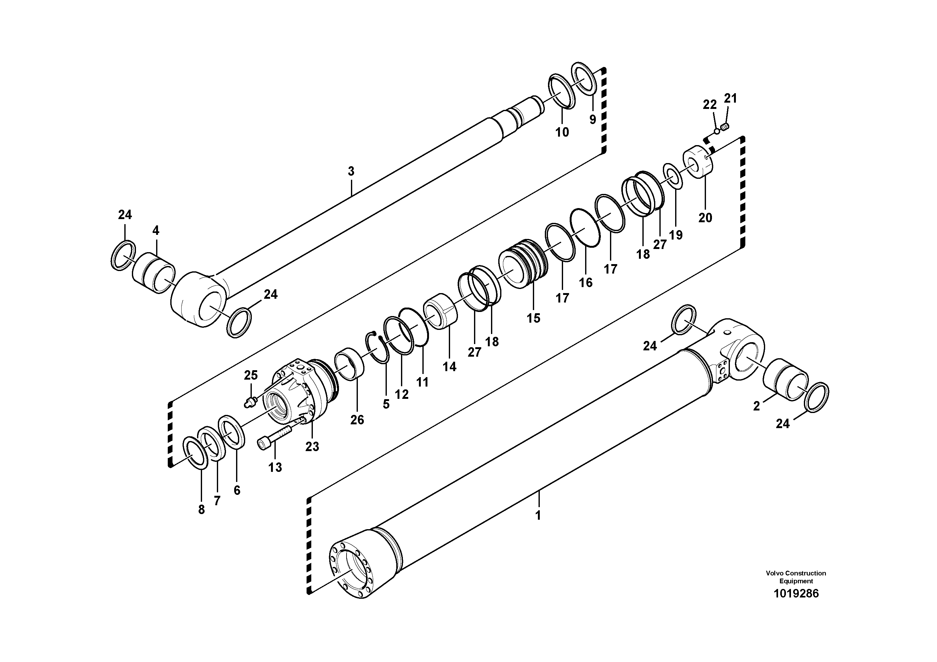 Схема запчастей Volvo EC700B - 88466 Dipper arm cylinder EC700BHR HIGH REACH DEMOLITION