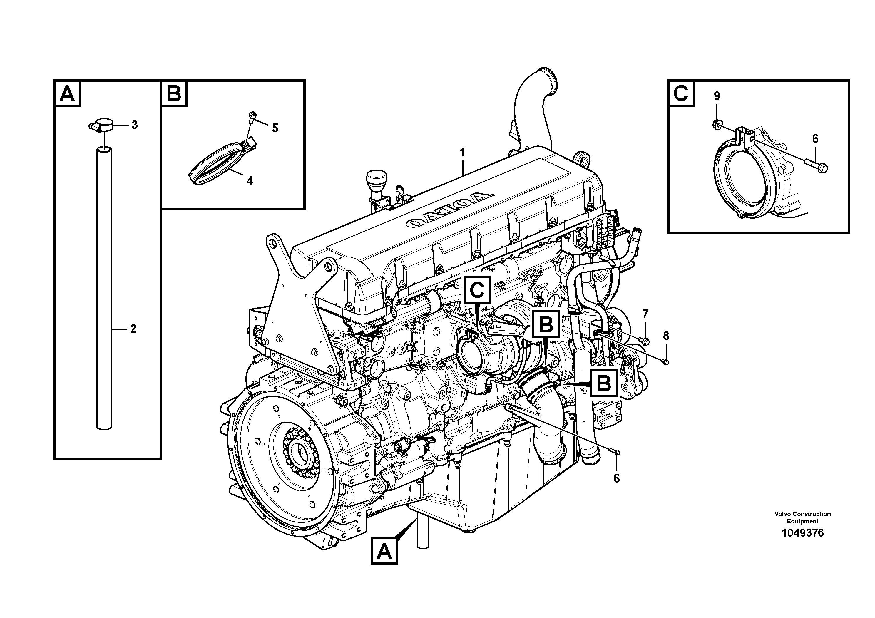 Схема запчастей Volvo EC700B - 41207 Двигатель в сборе EC700BHR HIGH REACH DEMOLITION