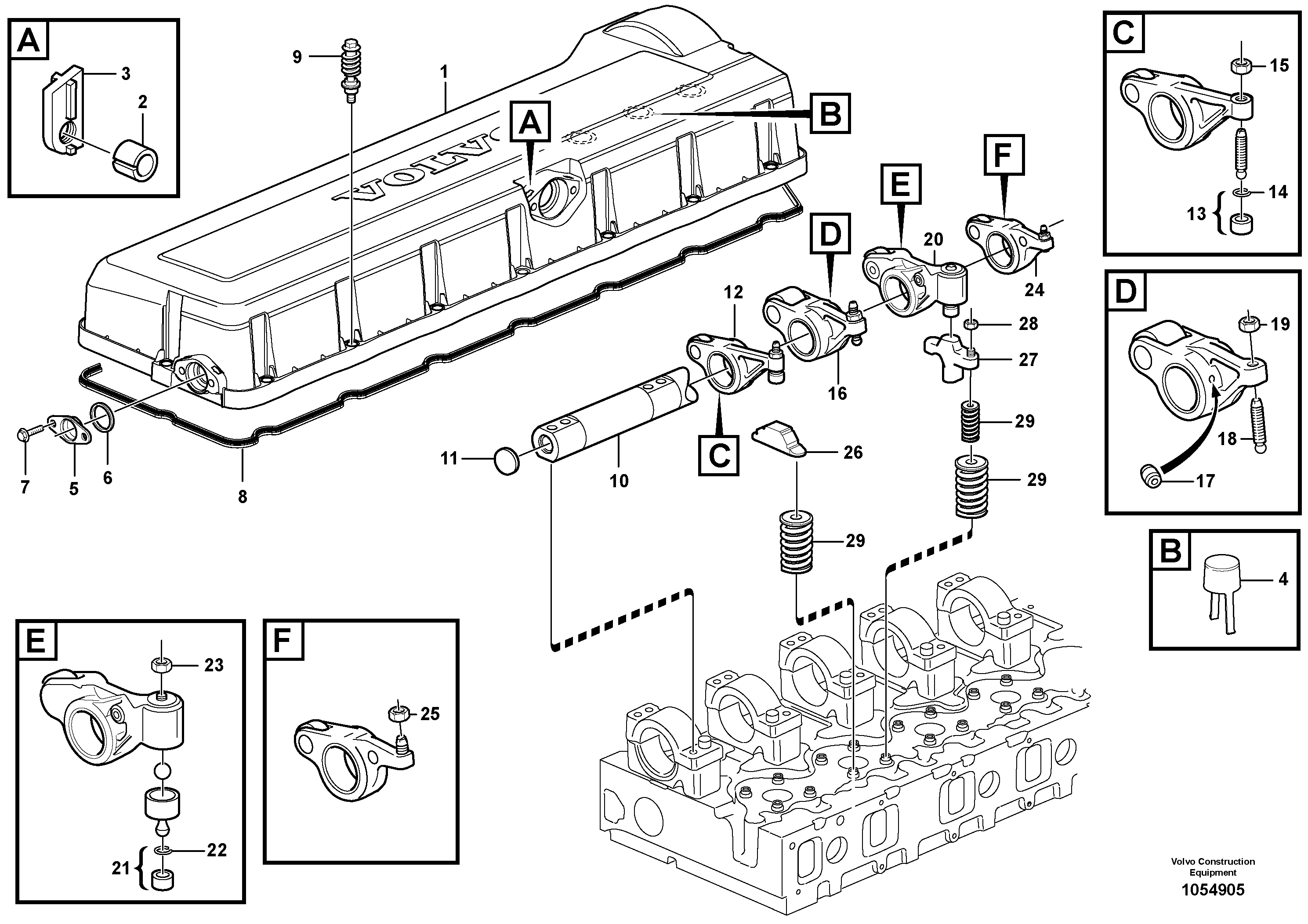 Схема запчастей Volvo EC700B - 98627 Valve mechanism EC700BHR HIGH REACH DEMOLITION