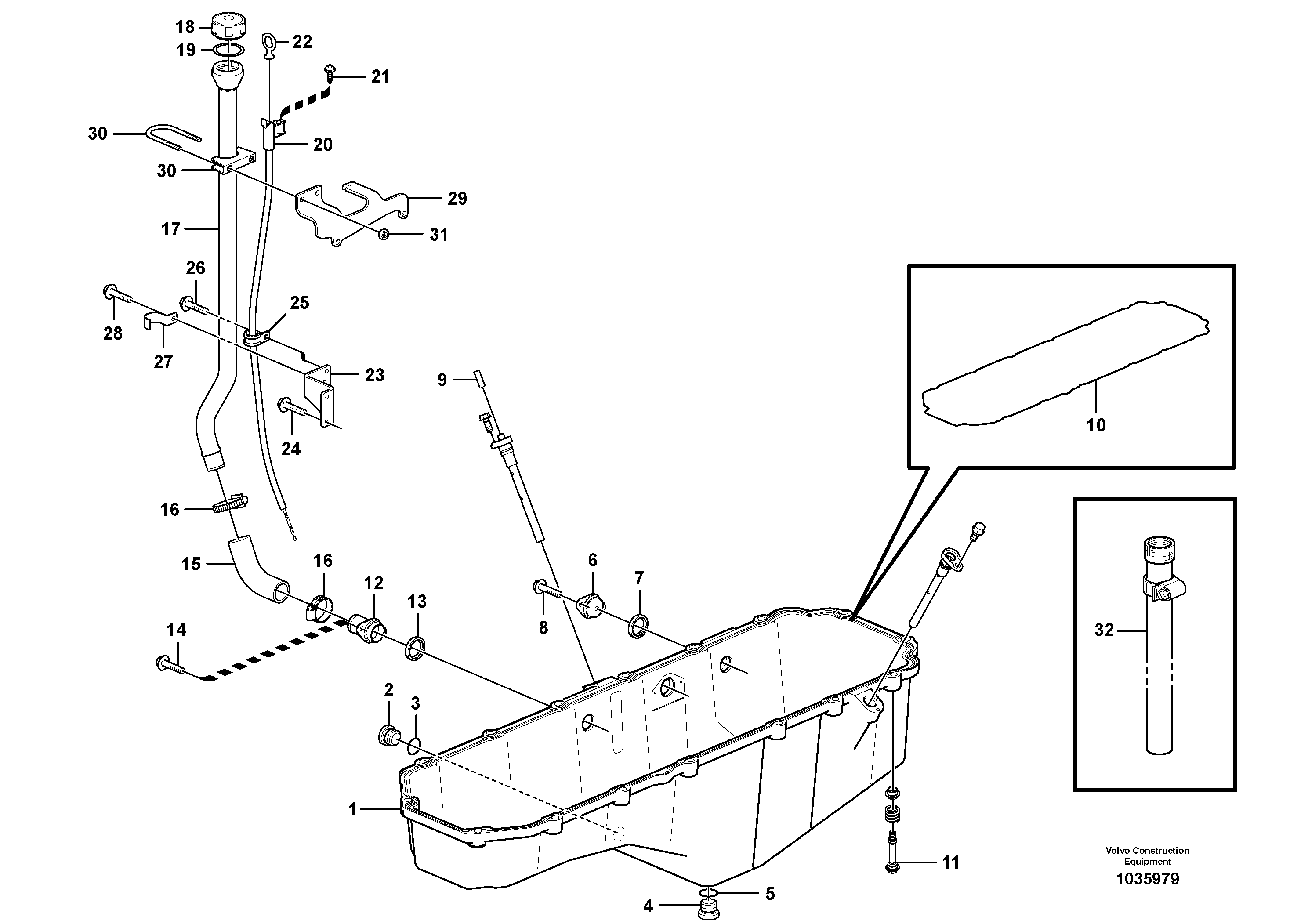 Схема запчастей Volvo EC700B - 77812 Oil sump EC700BHR HIGH REACH DEMOLITION