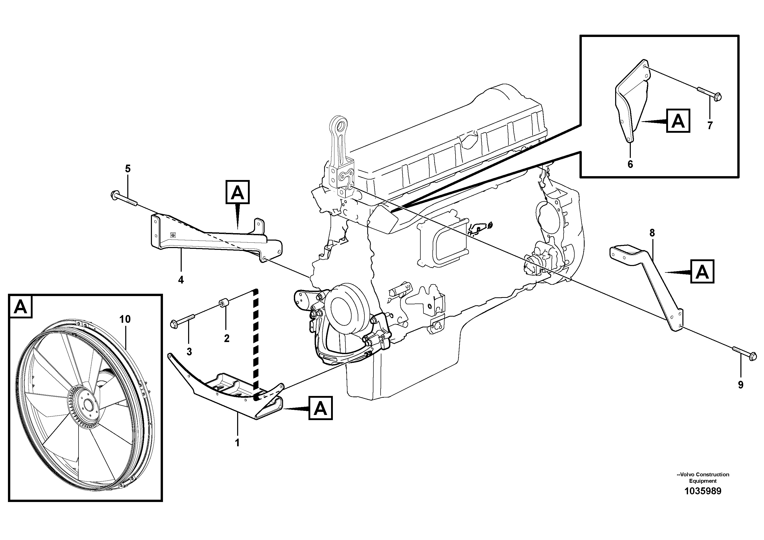 Схема запчастей Volvo EC700B - 49426 Cooling fan mounting EC700BHR HIGH REACH DEMOLITION