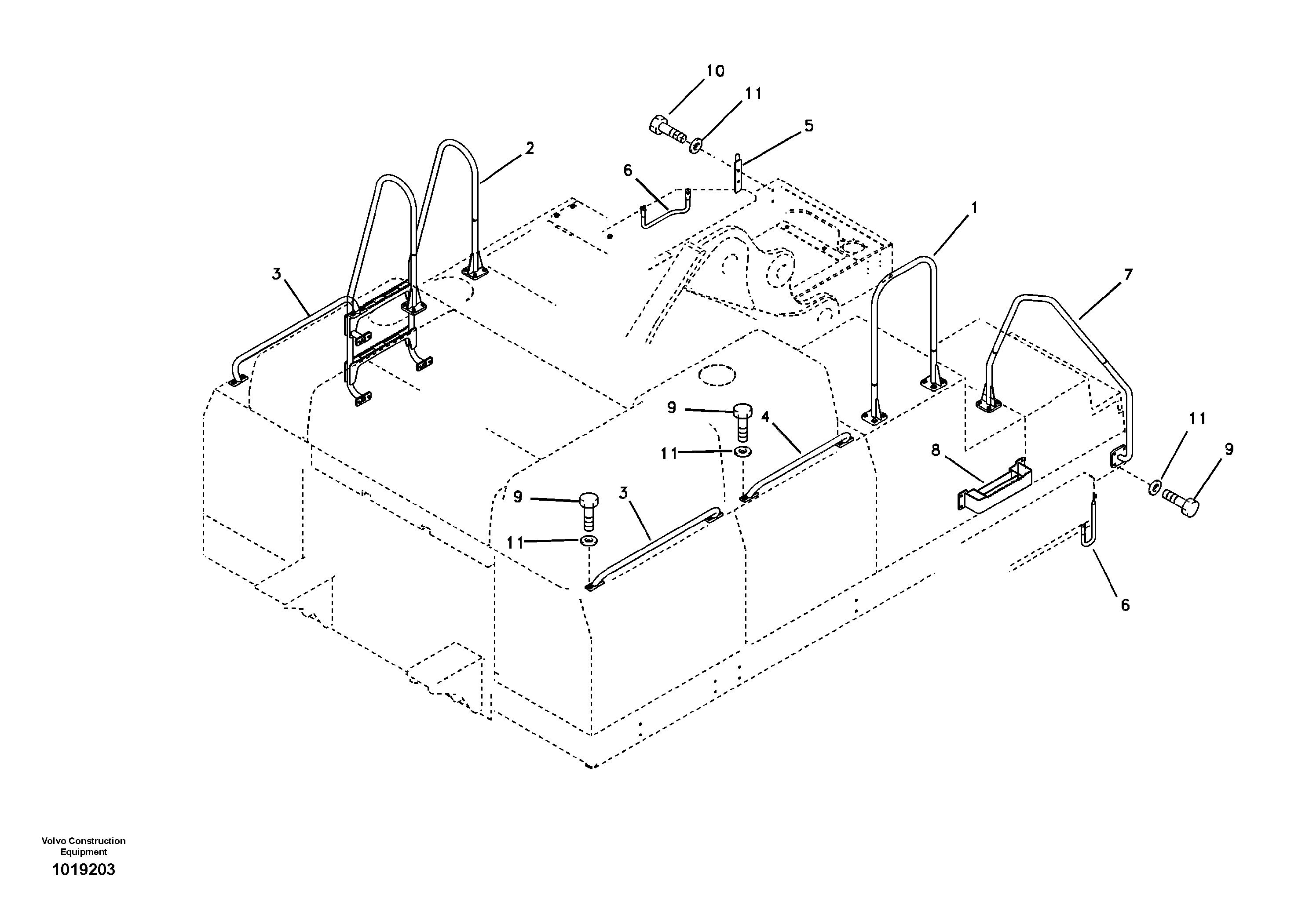 Схема запчастей Volvo EC700B - 23061 Перила EC700B