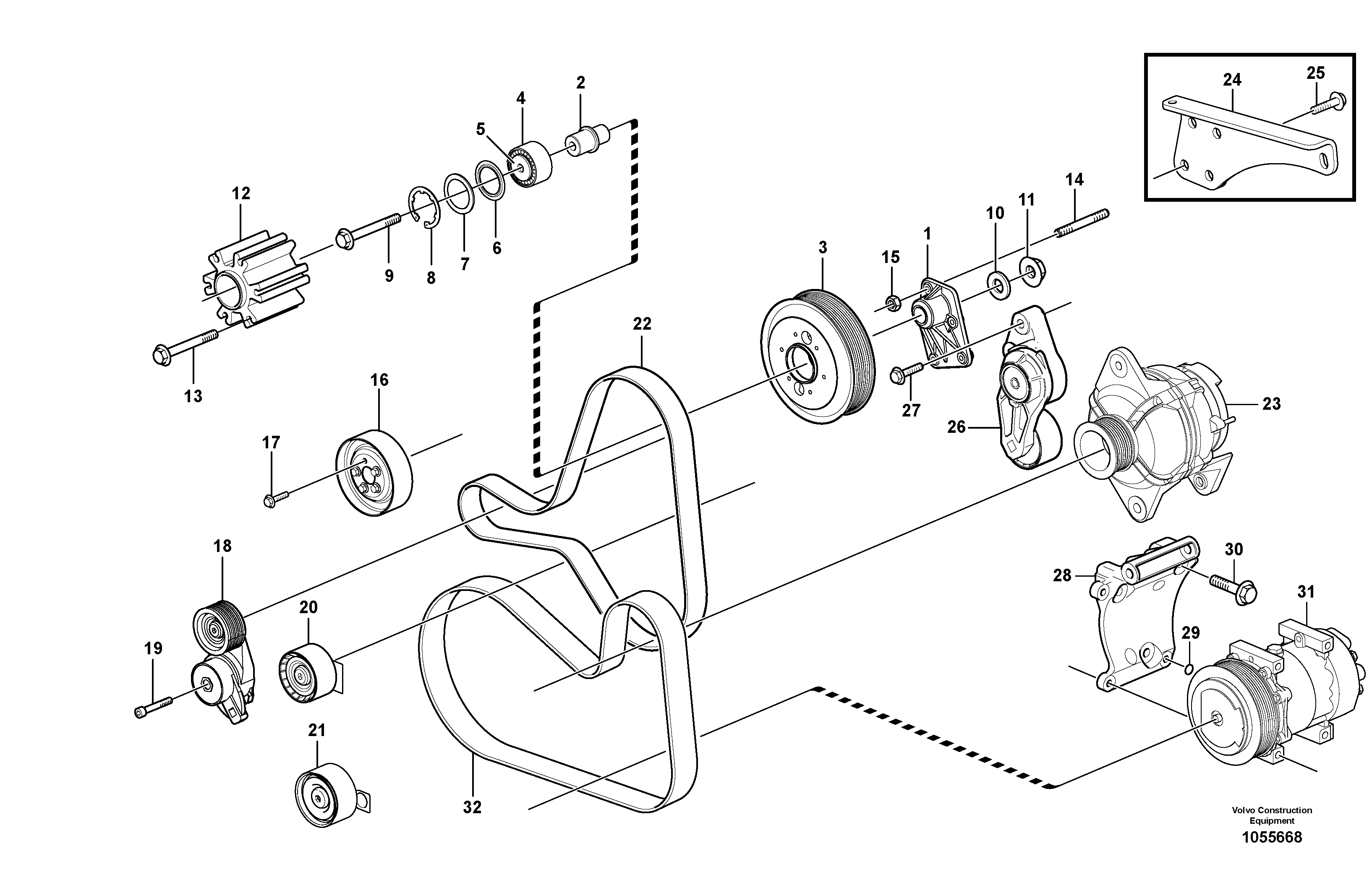 Схема запчастей Volvo EC700B - 71757 Belt transmission, pulley EC700BHR HIGH REACH DEMOLITION