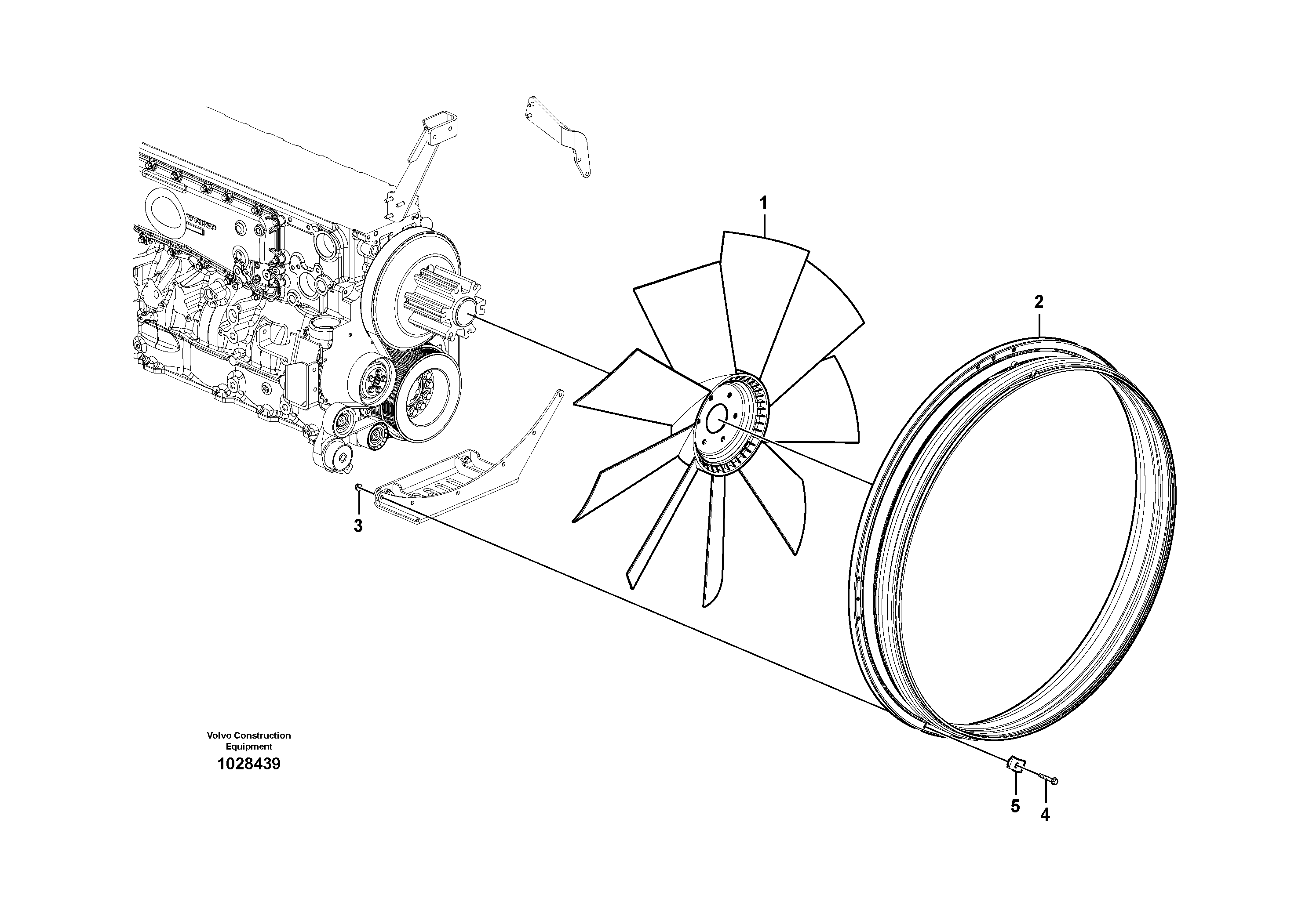 Схема запчастей Volvo EC700B - 83412 Cooling fan mounting EC700BHR HIGH REACH DEMOLITION