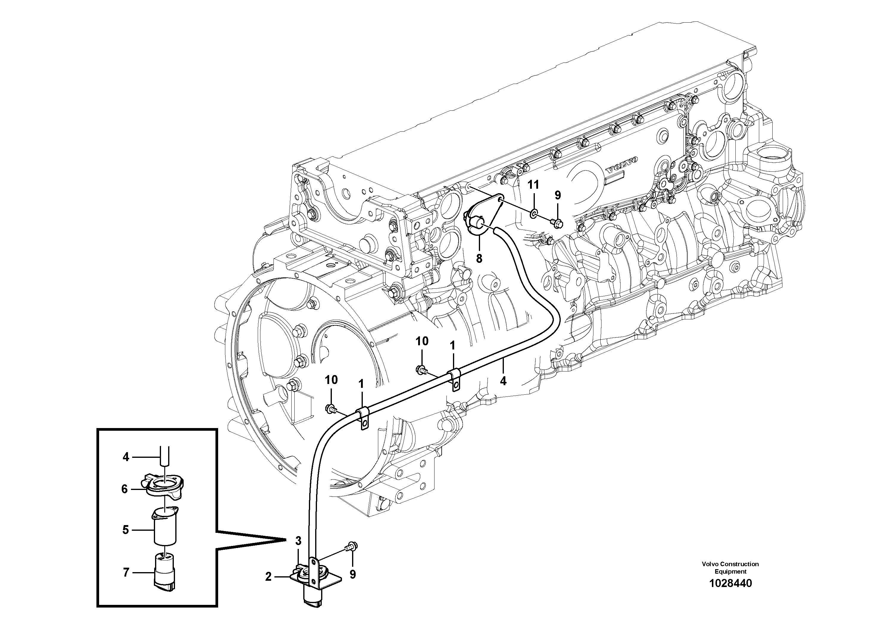 Схема запчастей Volvo EC700B - 18628 Engine block heater EC700BHR HIGH REACH DEMOLITION