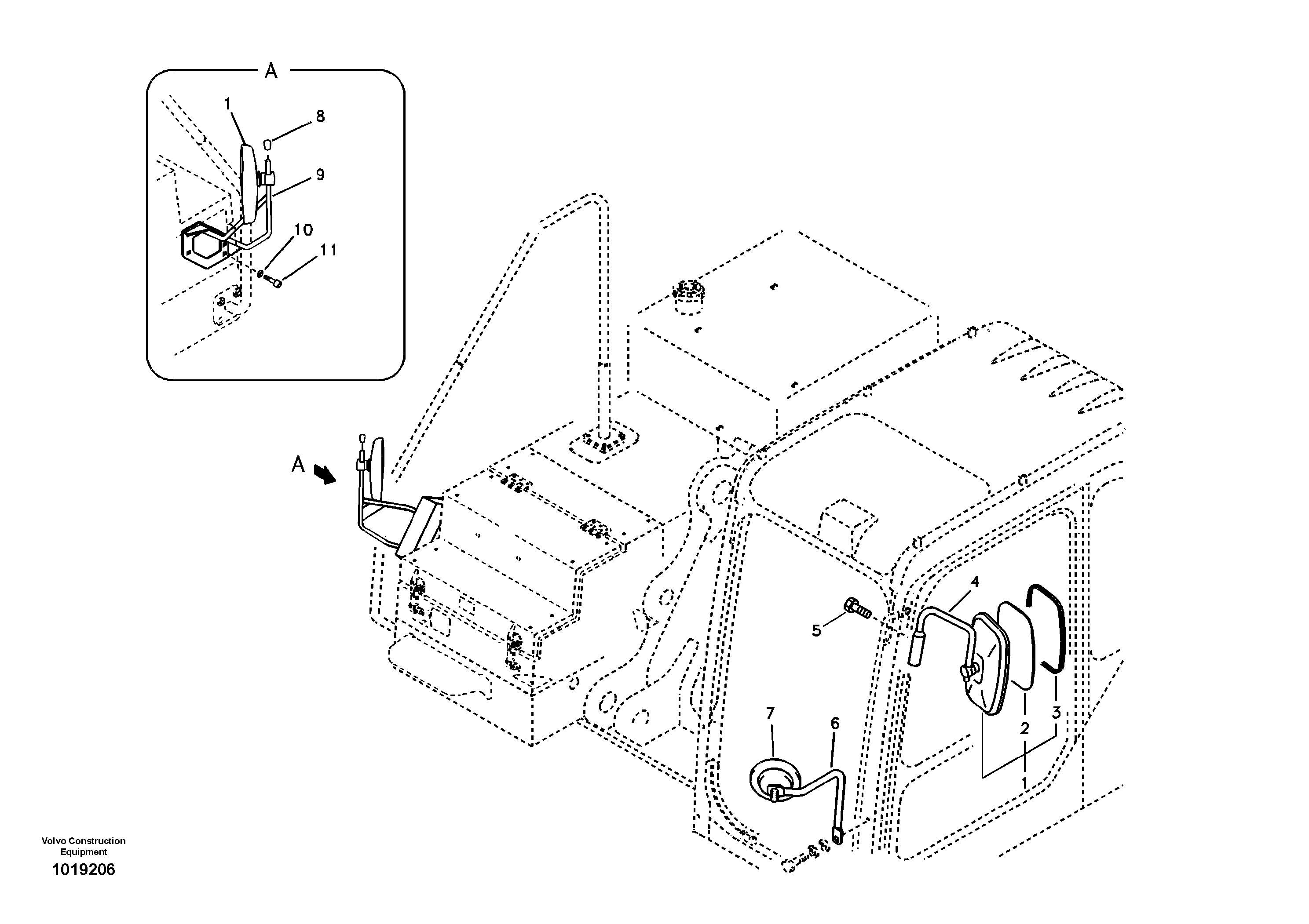 Схема запчастей Volvo EC700B - 80270 Rear view mirror EC700B