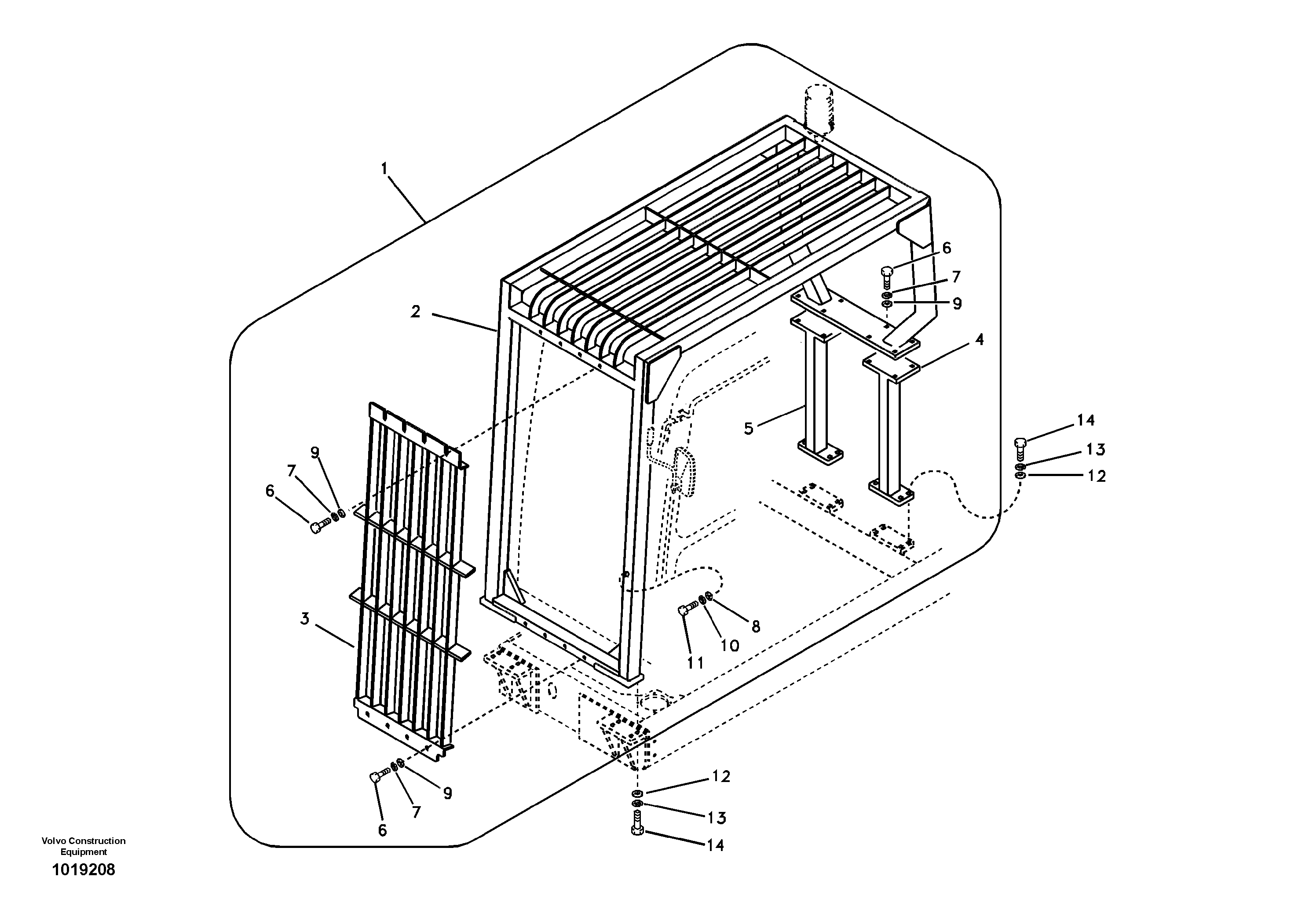 Схема запчастей Volvo EC700B - 24545 Falling object guards EC700B