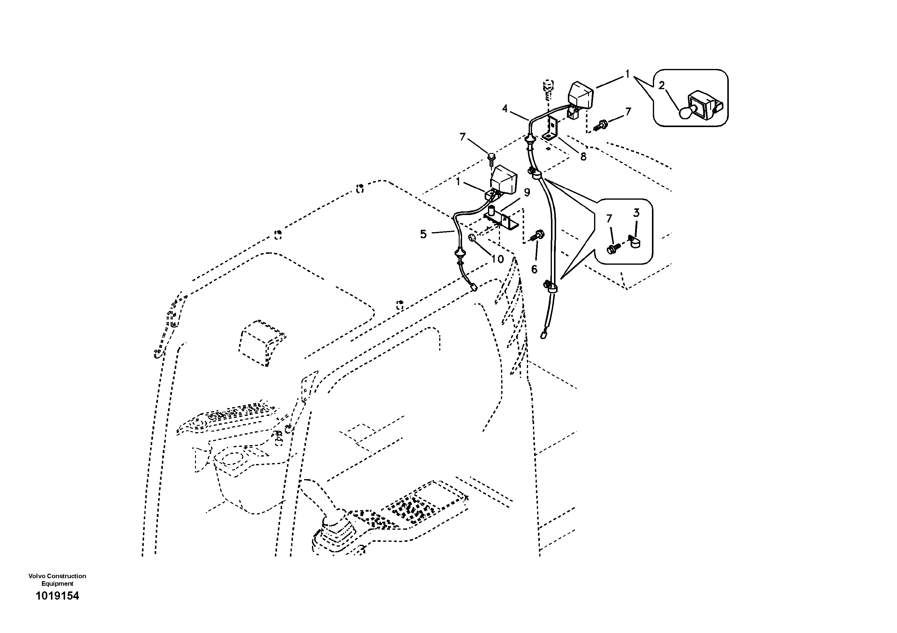 Схема запчастей Volvo EC700B - 52791 Work lights, extra EC700BHR HIGH REACH DEMOLITION