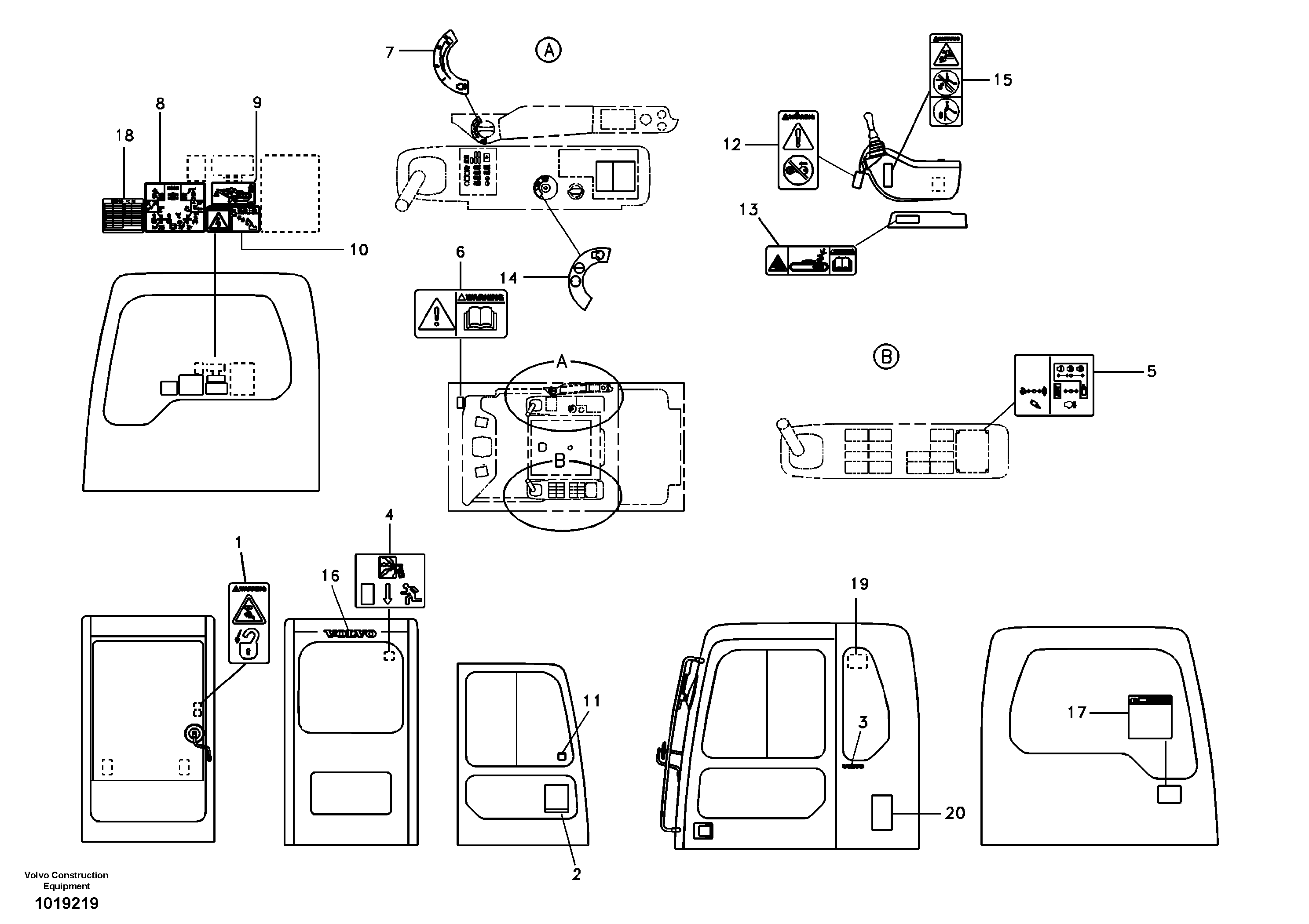 Схема запчастей Volvo EC700B - 99761 Decal, inner location EC700B