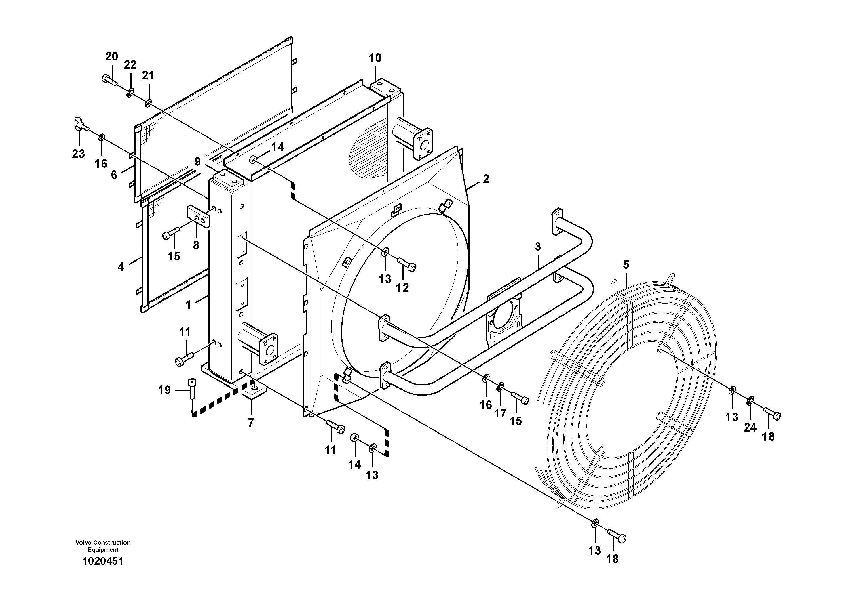 Схема запчастей Volvo EC700B - 22492 Hydraulic system, oil cooler EC700B