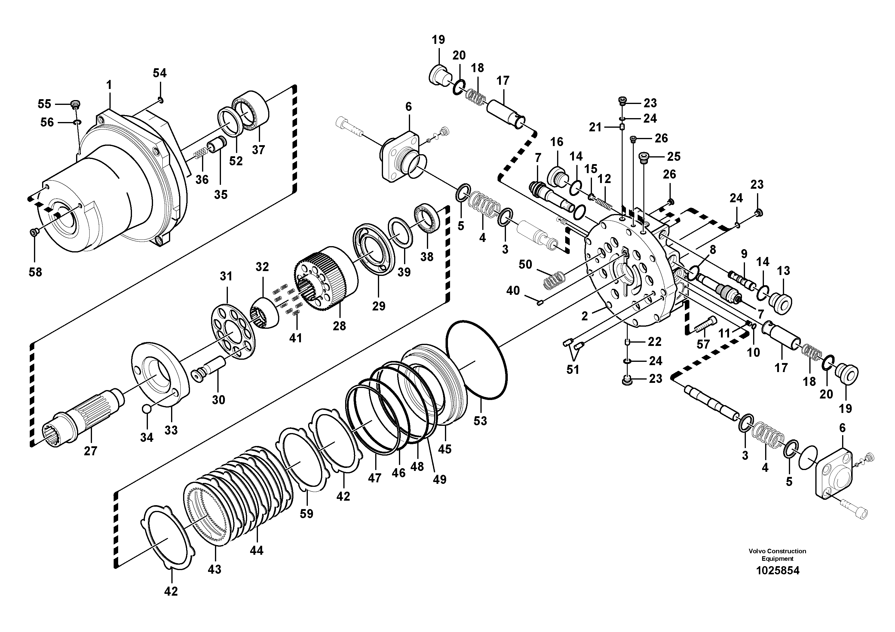 Схема запчастей Volvo EC700B - 53179 Гидромотор хода EC700BHR HIGH REACH DEMOLITION