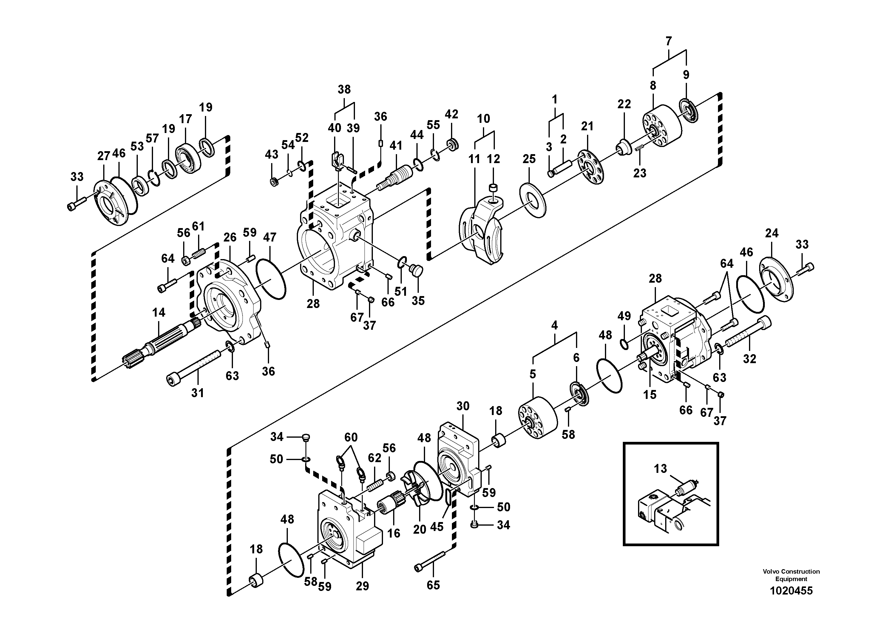 Схема запчастей Volvo EC700B - 105529 Гидронасос (основной насос) EC700B