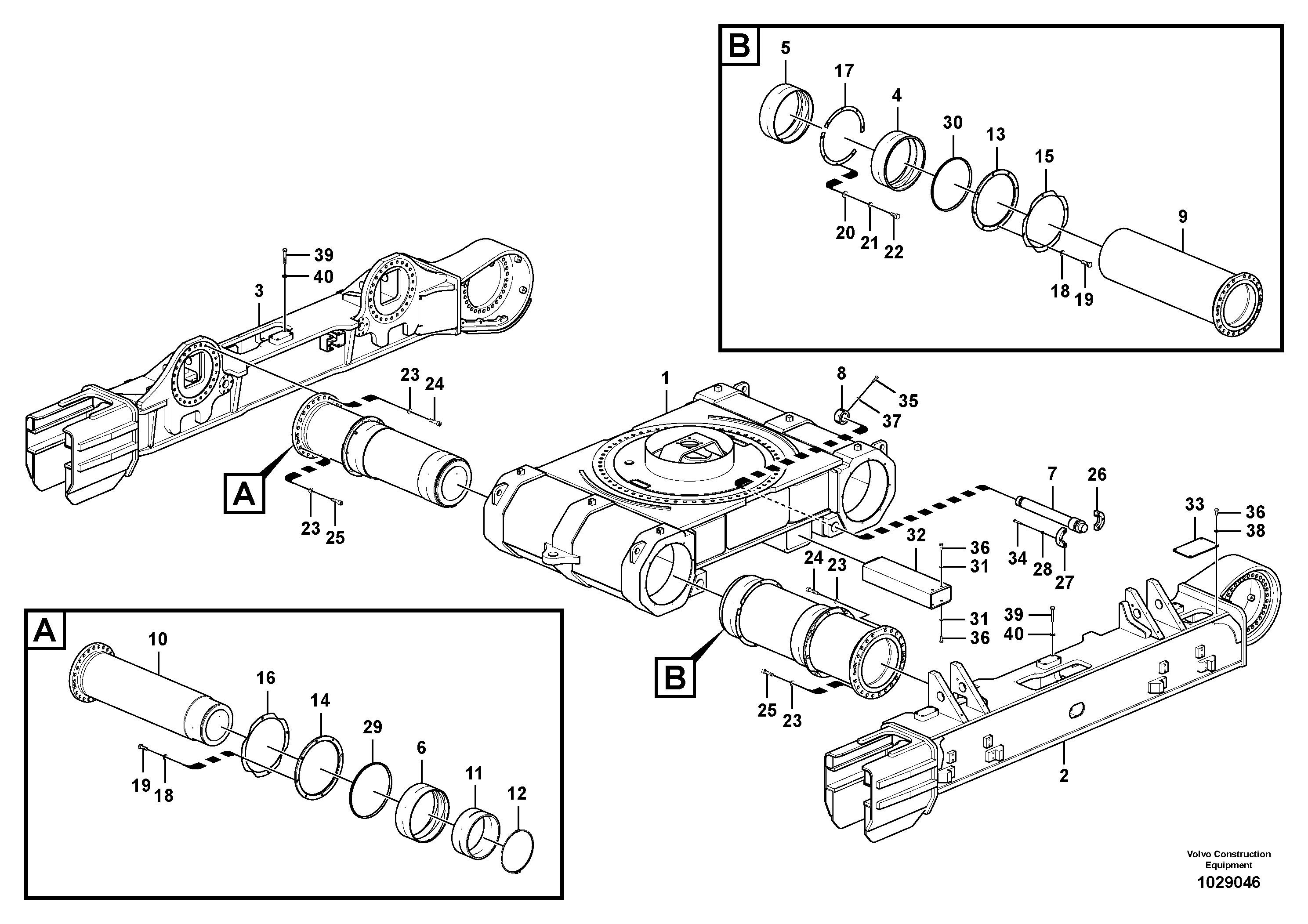 Схема запчастей Volvo EC700B - 86190 Undercarriage Frame, Retractable EC700BHR HIGH REACH DEMOLITION