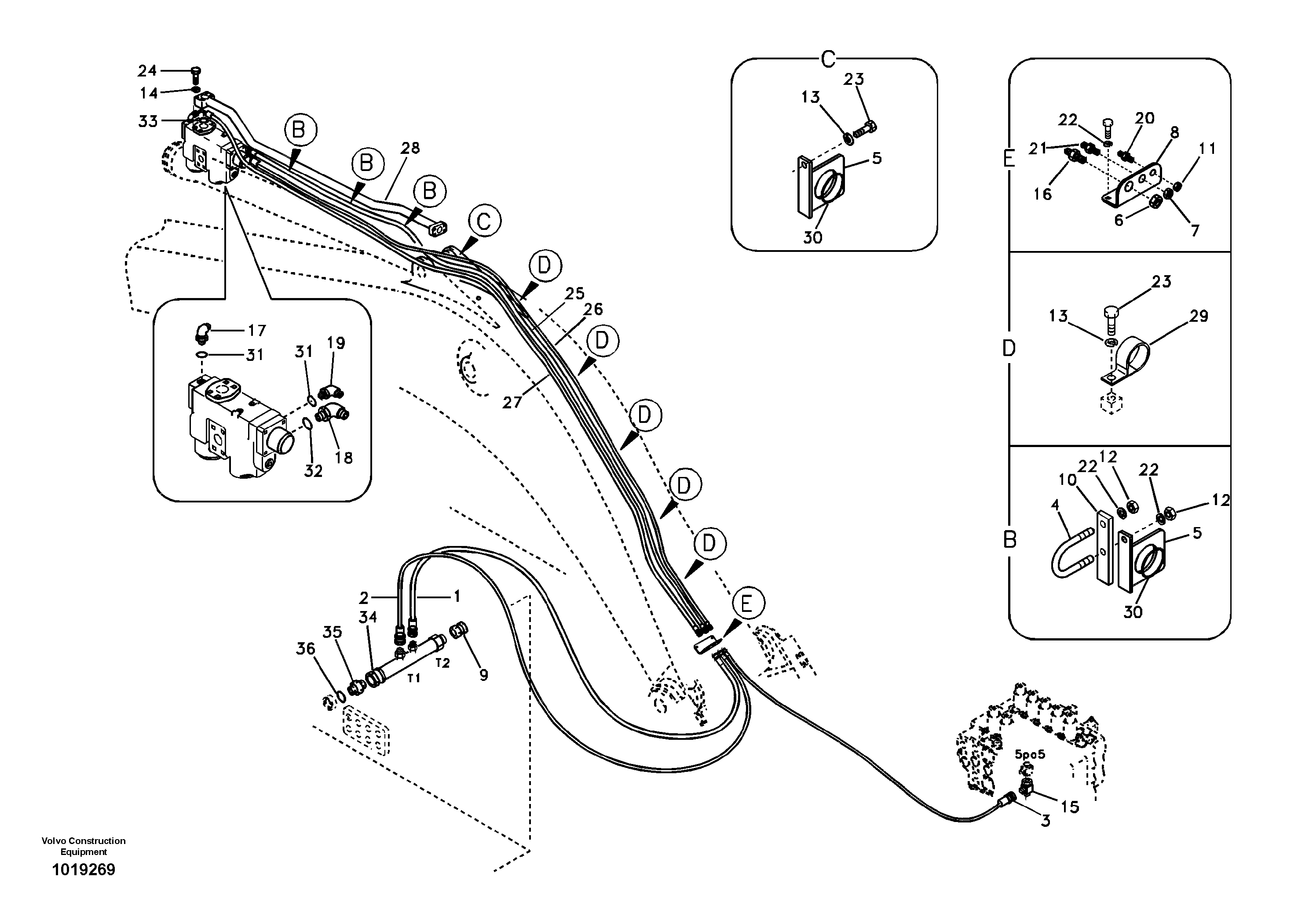 Схема запчастей Volvo EC700B - 28552 Working hydraulic, dipper arm rupture EC700B