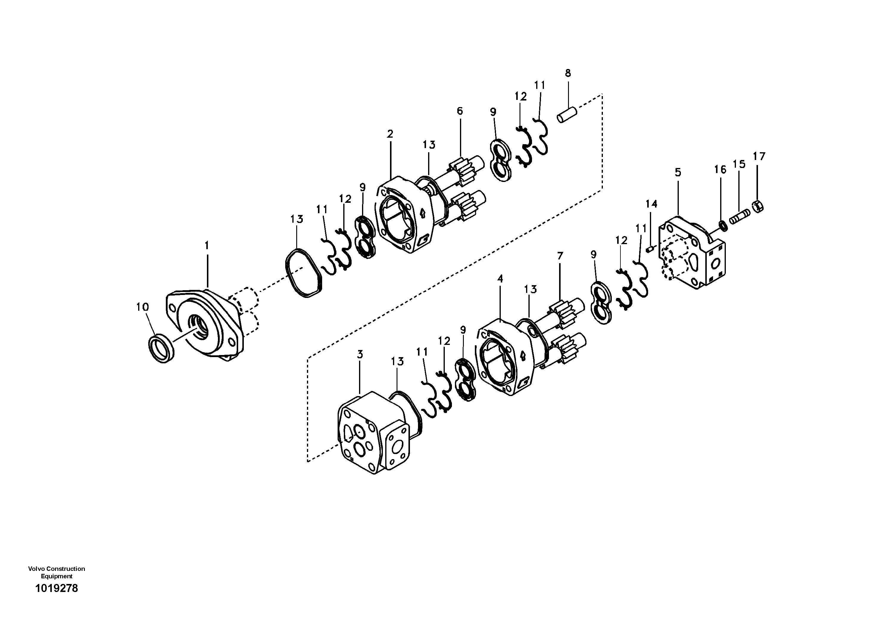 Схема запчастей Volvo EC700B - 56474 Hydraulic gear pump for quickfit and rotator EC700B