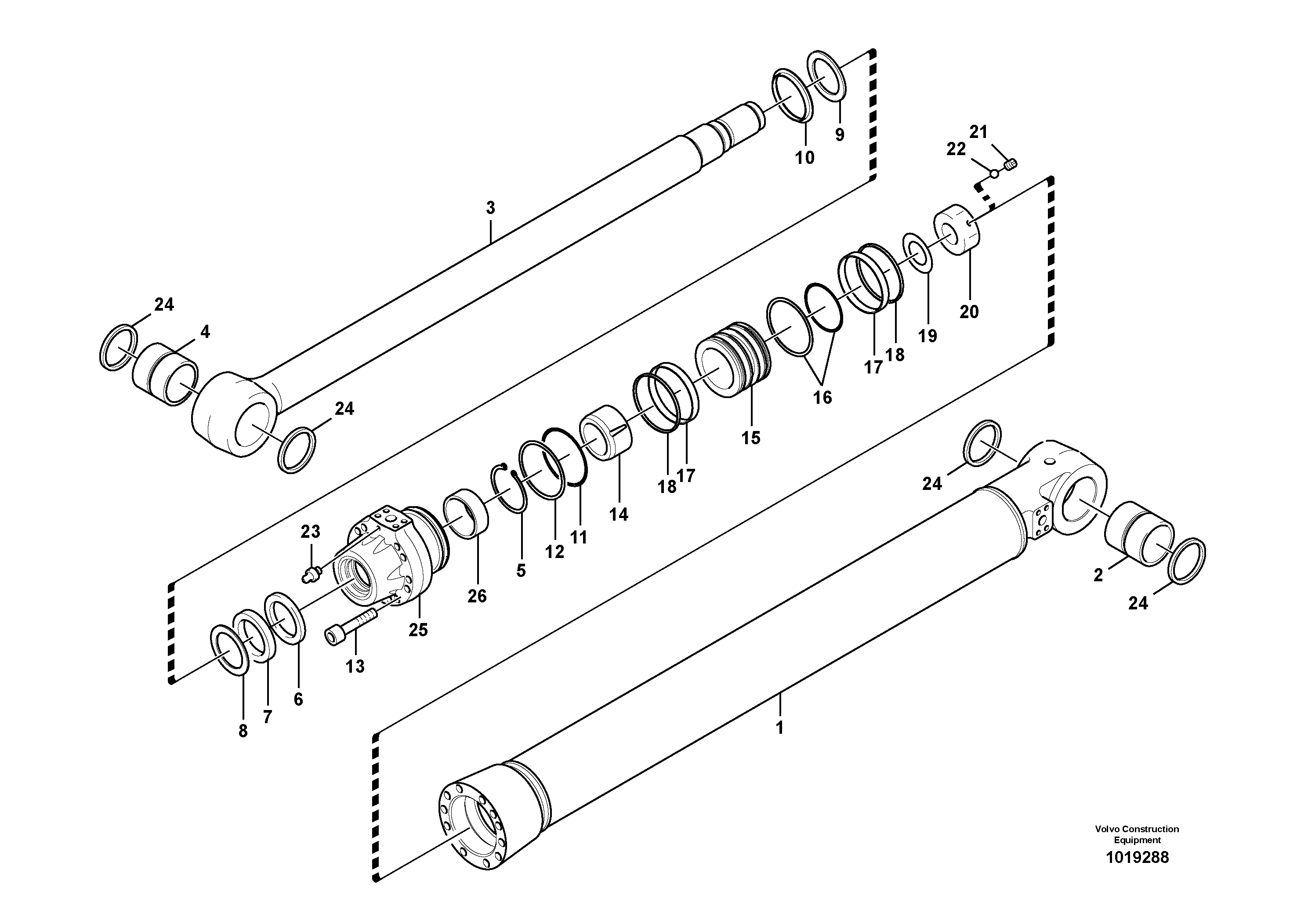 Схема запчастей Volvo EC700B - 77868 Цилиндр ковша EC700B