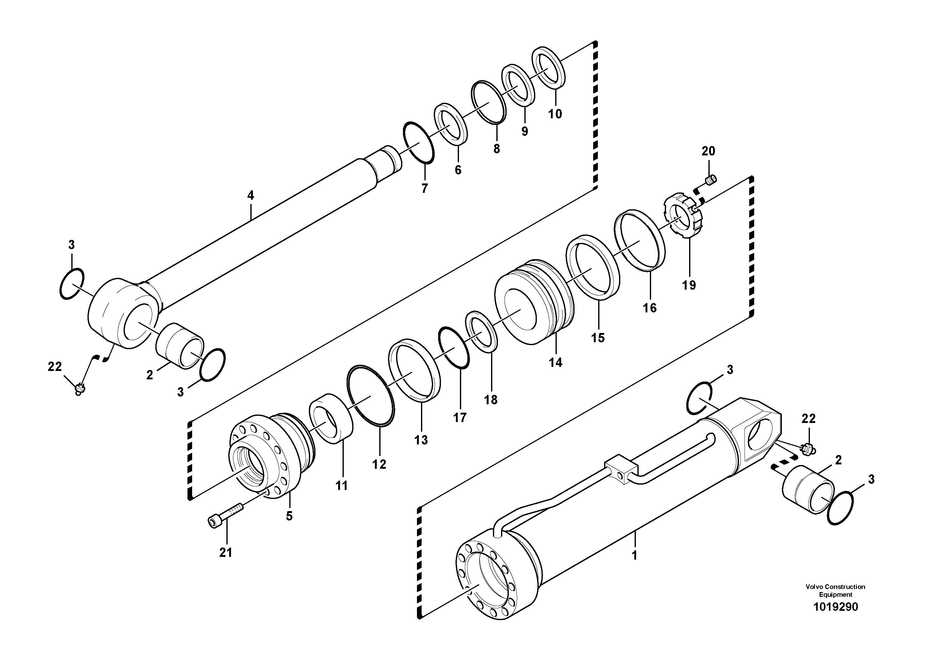 Схема запчастей Volvo EC700B - 96882 Hydraulic cylinder, Removal Counterweight EC700B