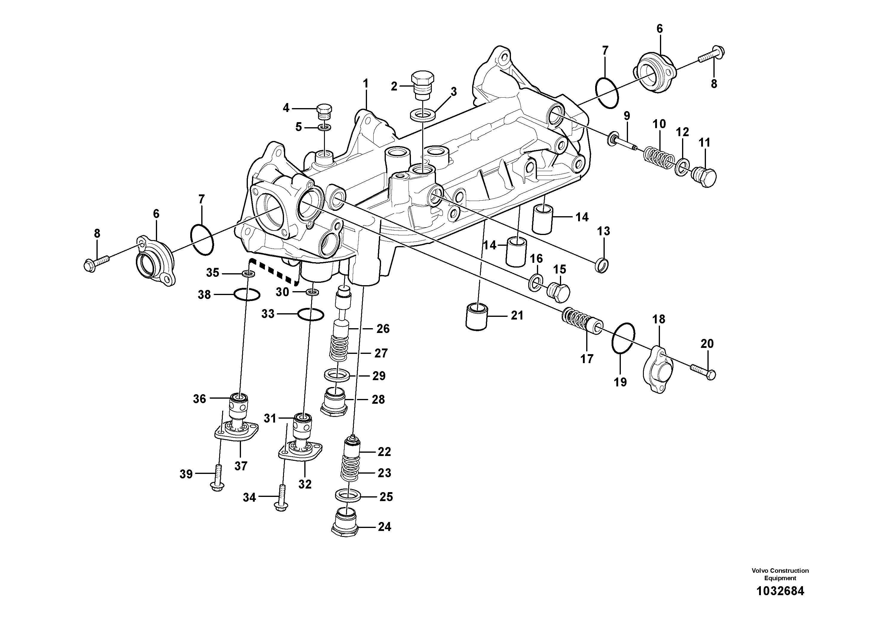 Схема запчастей Volvo EC700B - 16966 Oil filter housing EC700B