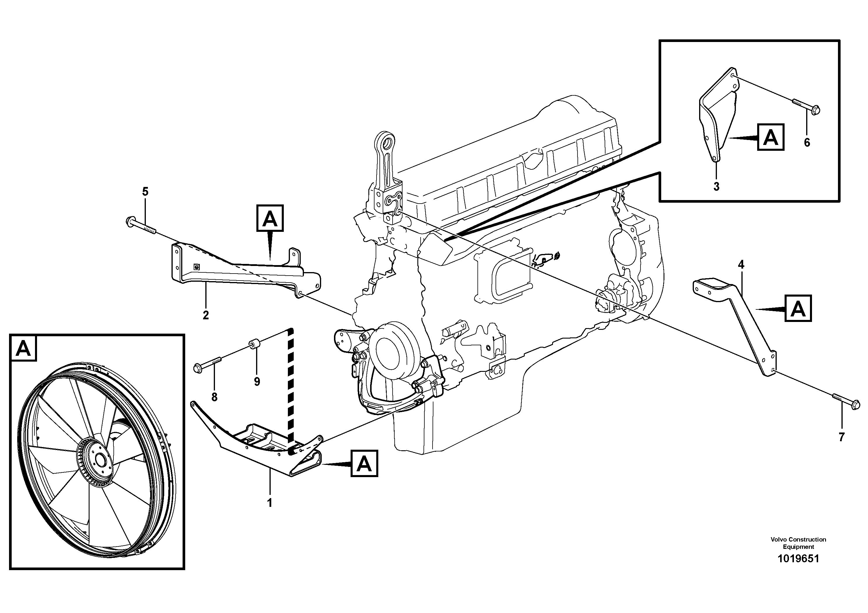 Схема запчастей Volvo EC700B - 29813 Cooling fan mounting EC700B